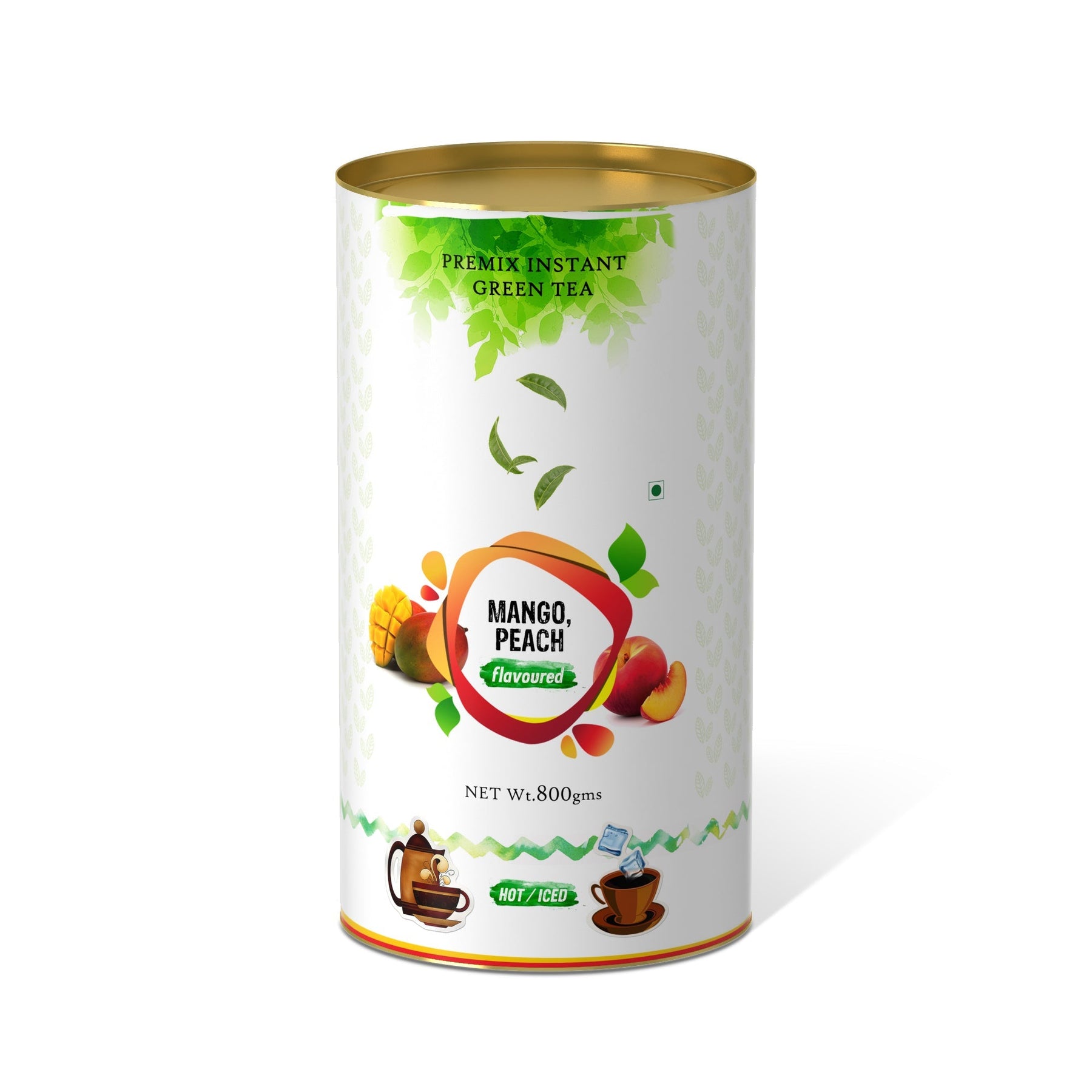 Mango & Peach Flavored Instant Green Tea - 800 gms