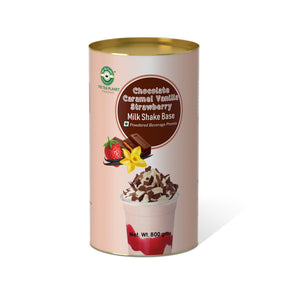 Chocolate Caramel Vanilla Strawberry Milkshake Mix - 400 gms