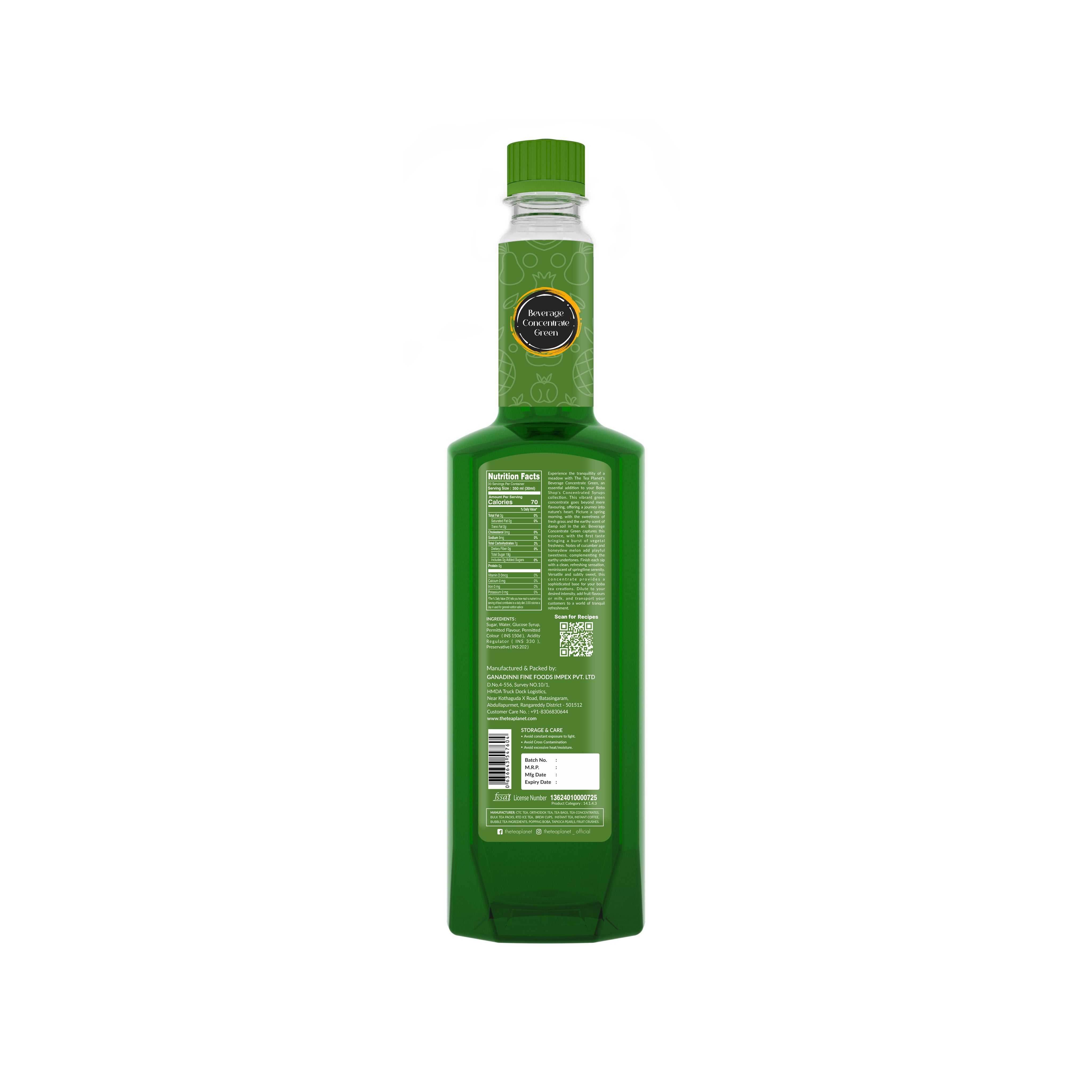 Beverage Concentrate Green - 1 Lt