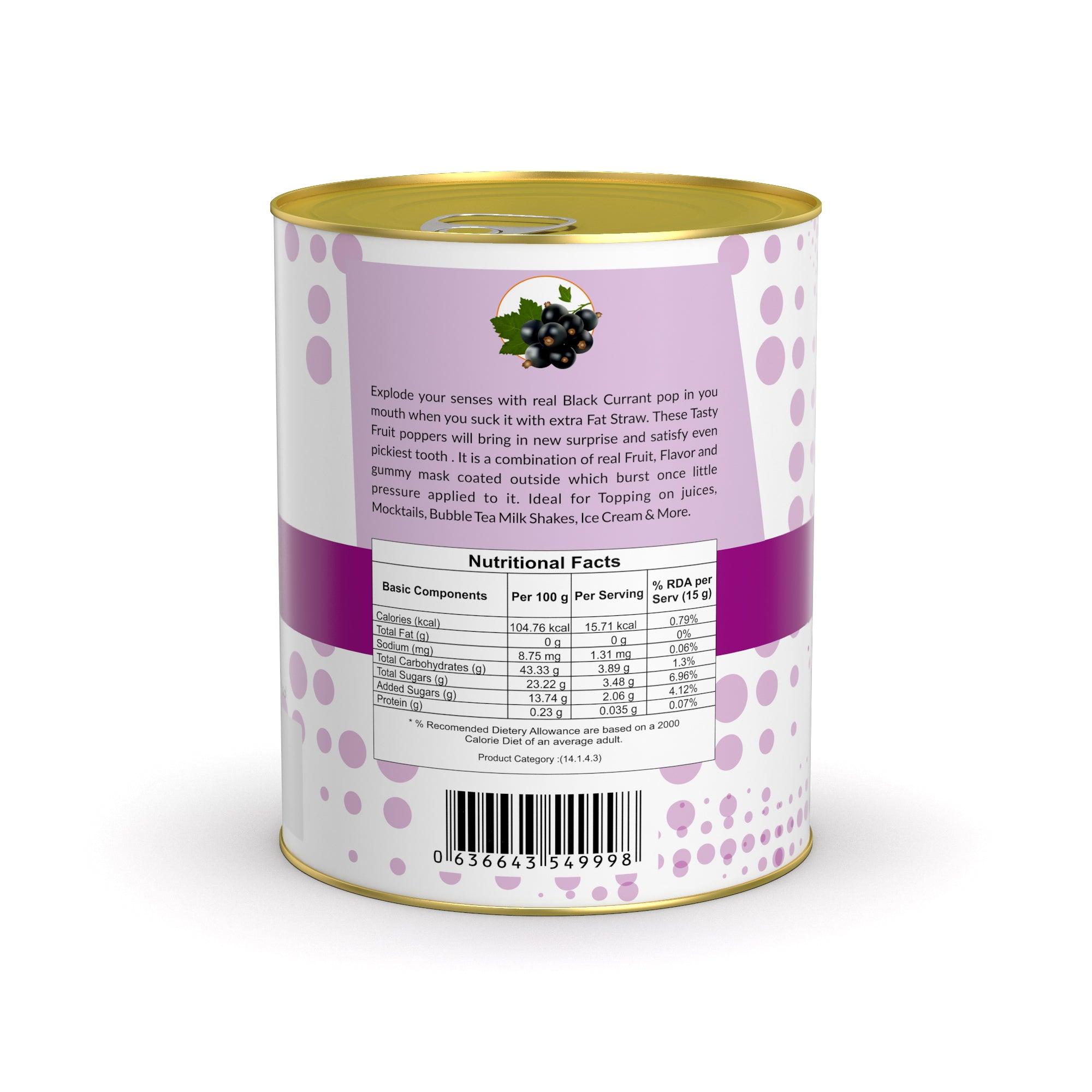 Blackcurrant Popping Boba - 1kg