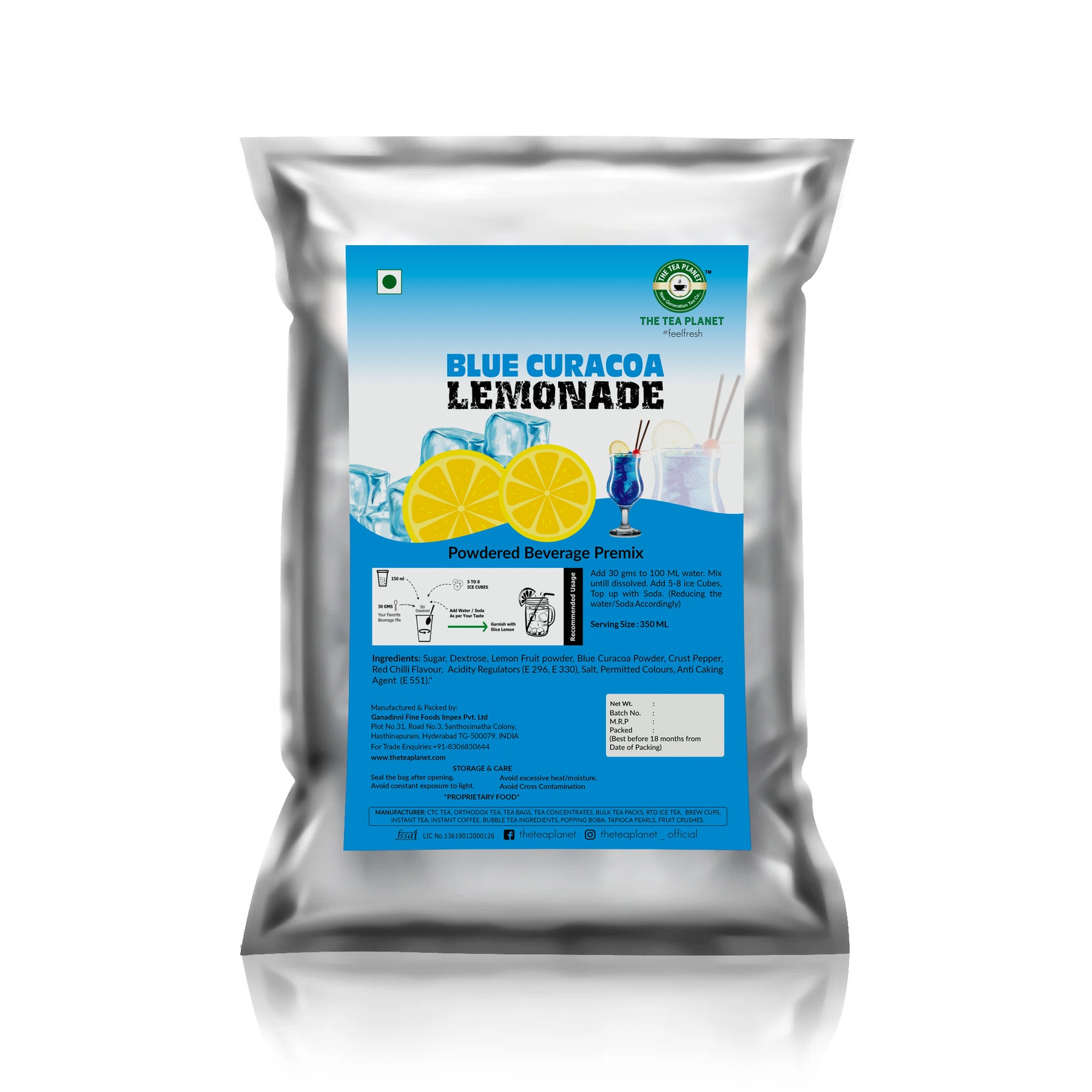 Blue Curacoa Lemonade Premix - 1kg
