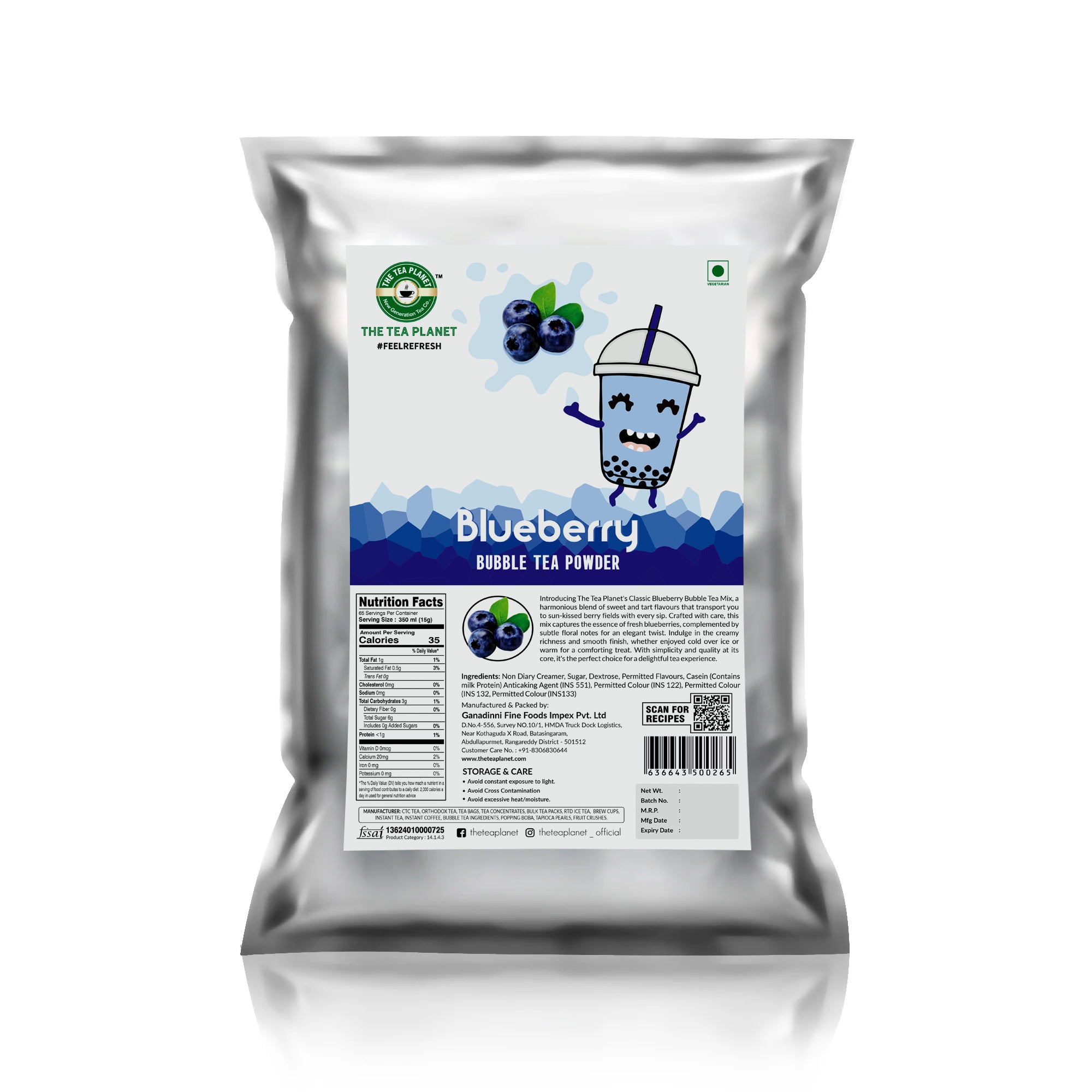 Blueberry Bubble Tea Premix - 1kg