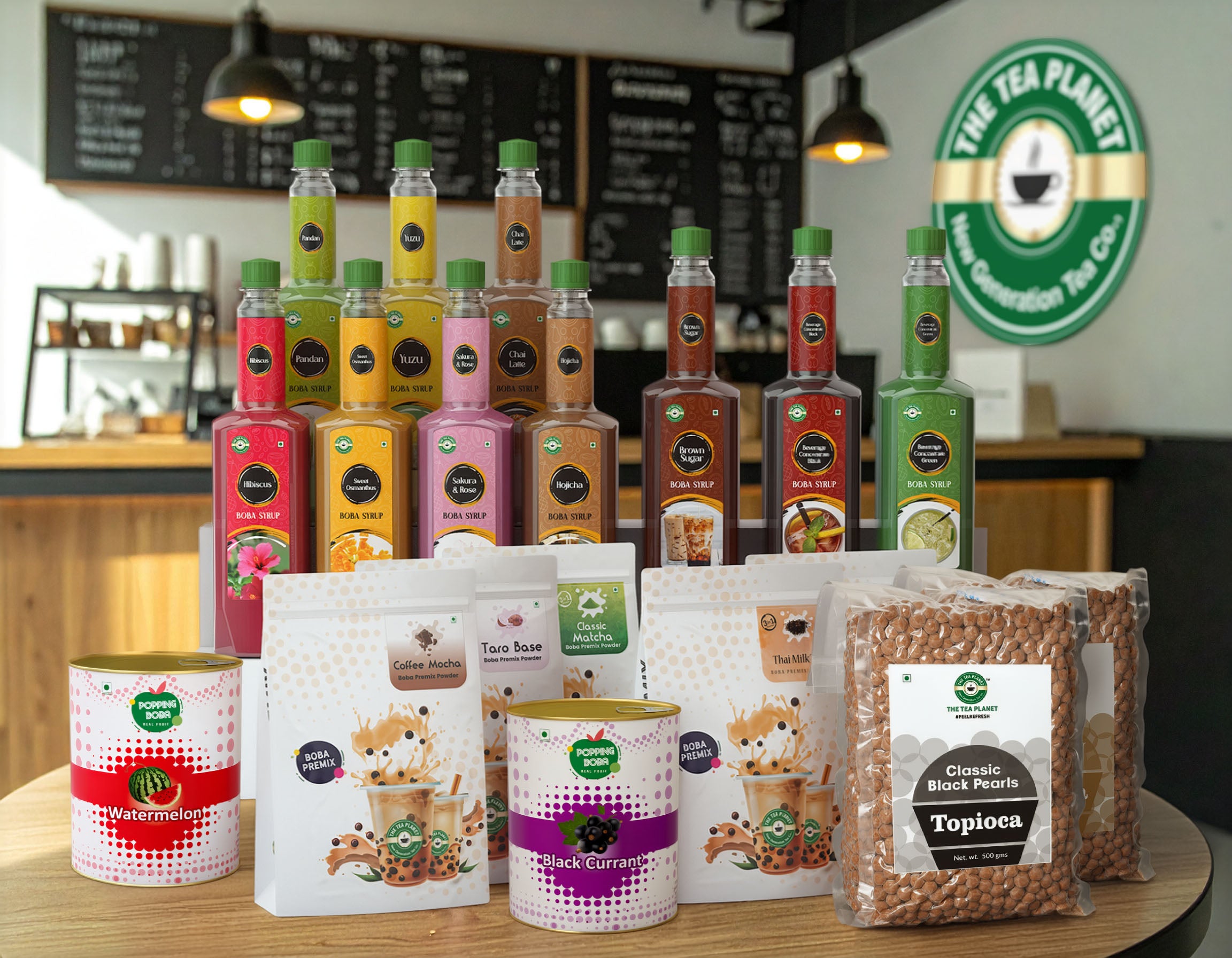 Tea Planet boba product variety