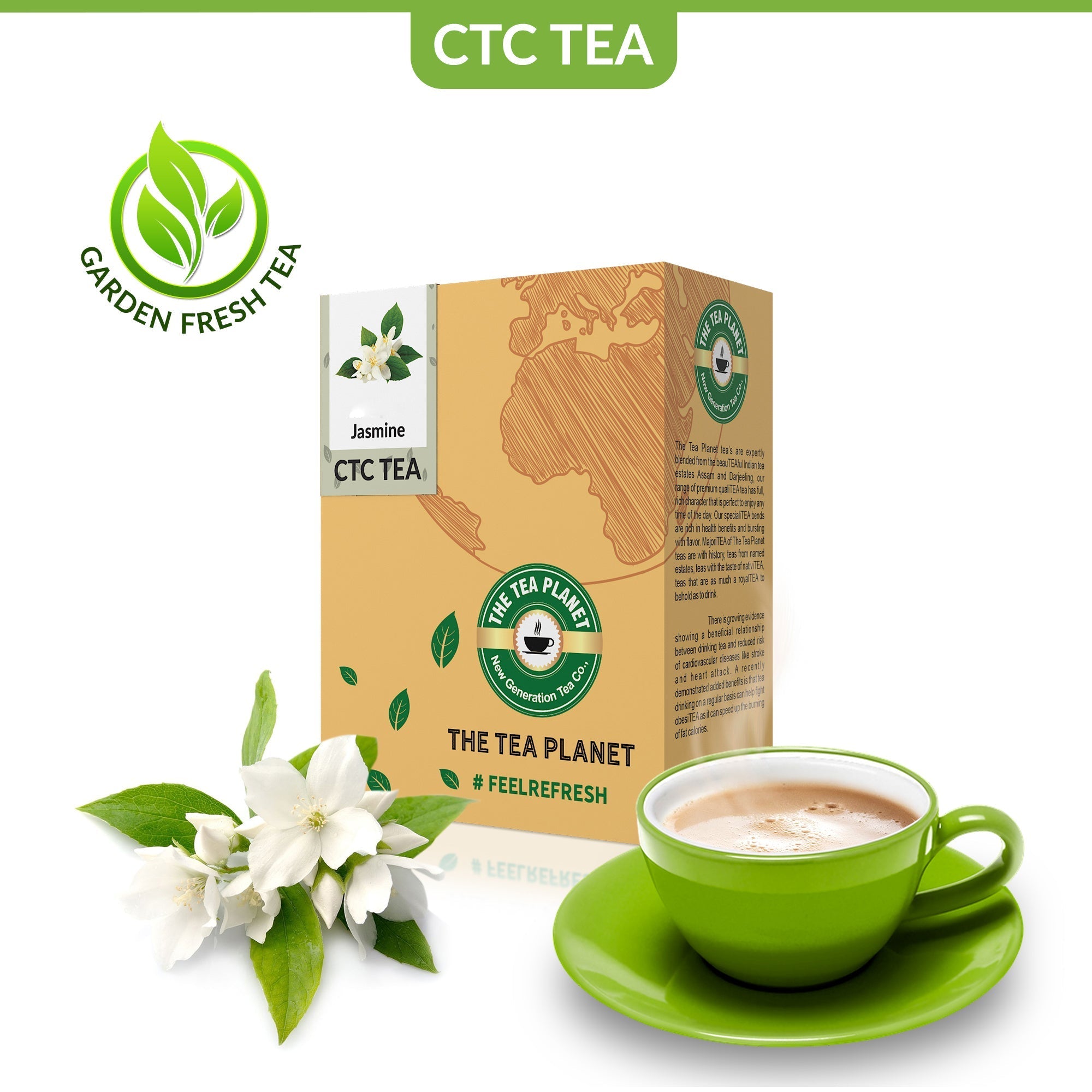 Jasmine Flavored CTC Tea - 400 gms