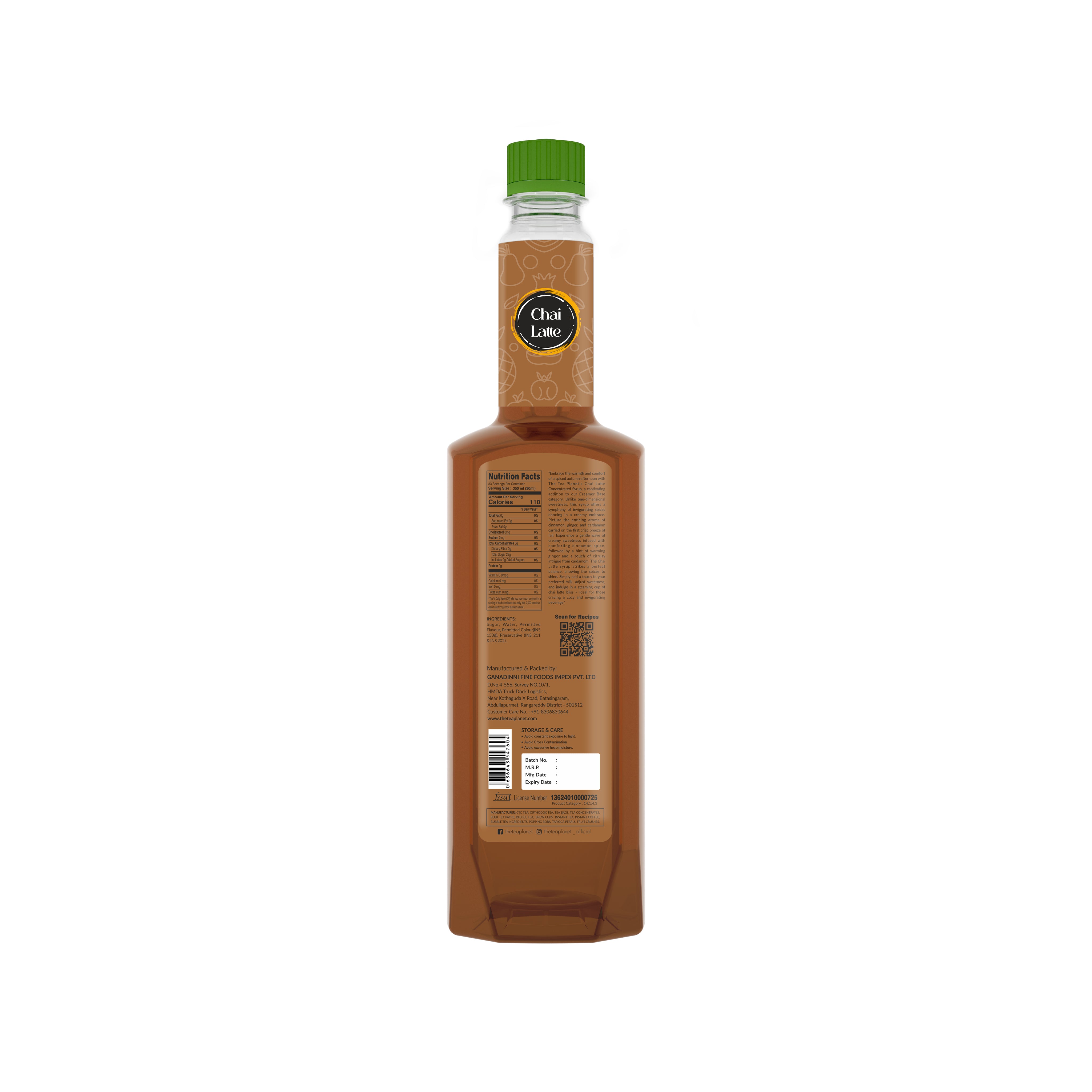 Chai Latte Syrup - 1 Lt