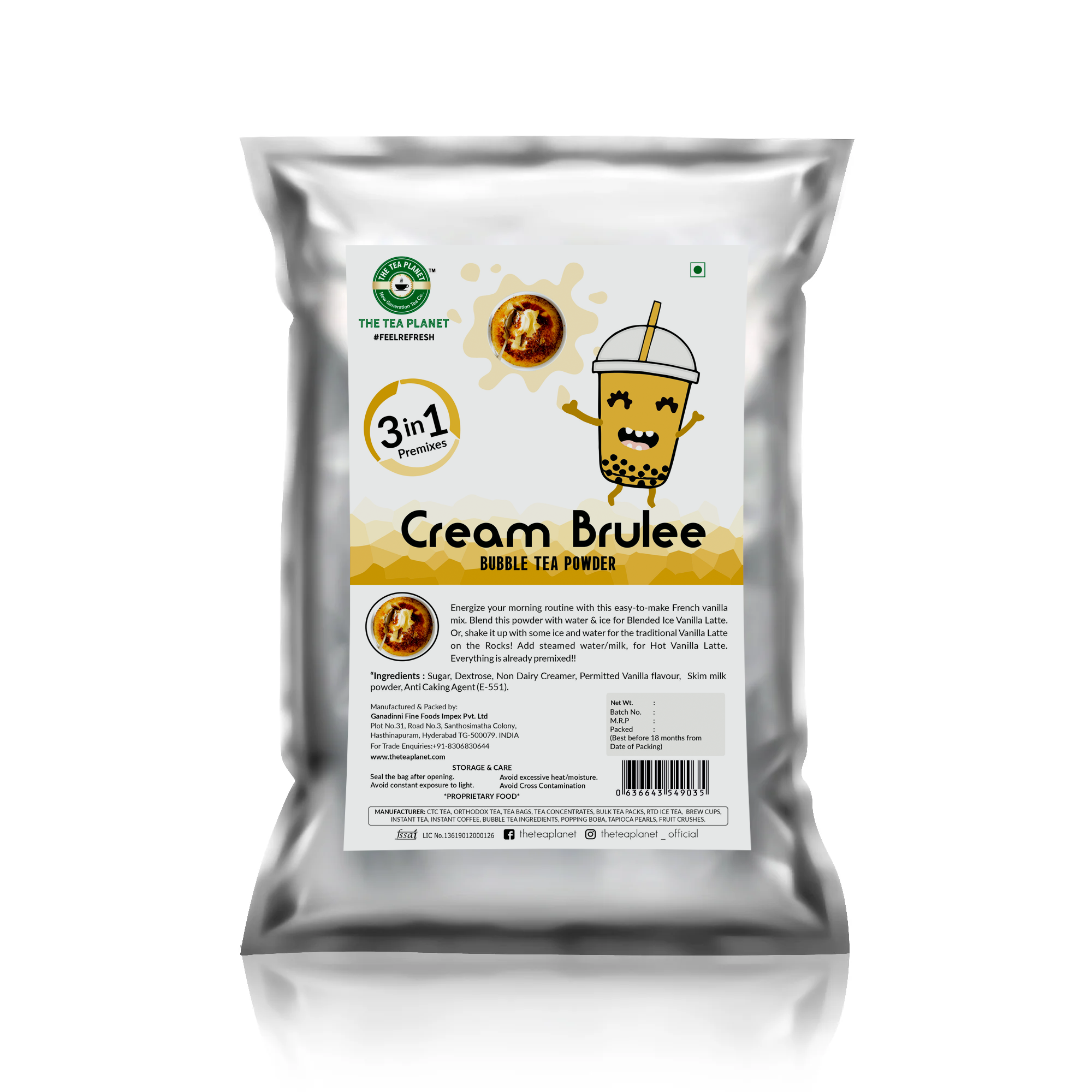 Cream Breulee Bubble Tea Premix (3 in 1) - 1 Kg