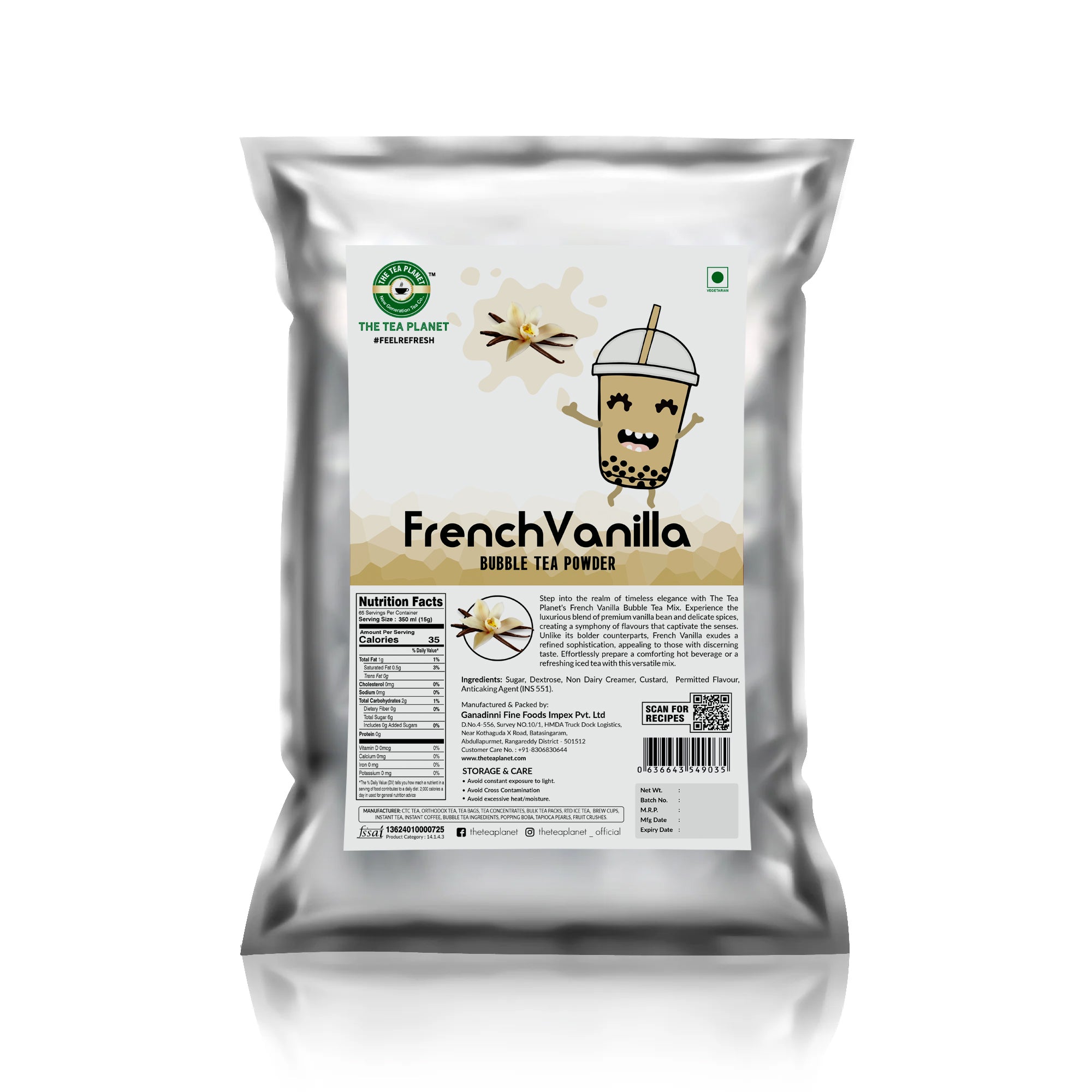 French Vanilla Bubble Tea Premix - 1Kg