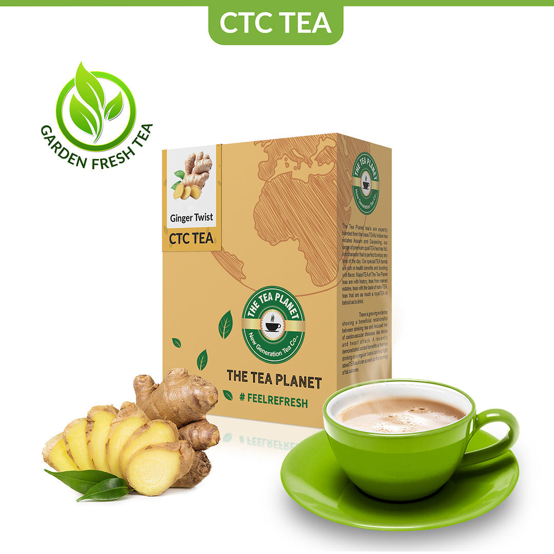 Ginger Twist Flavored CTC Tea - 200 gms