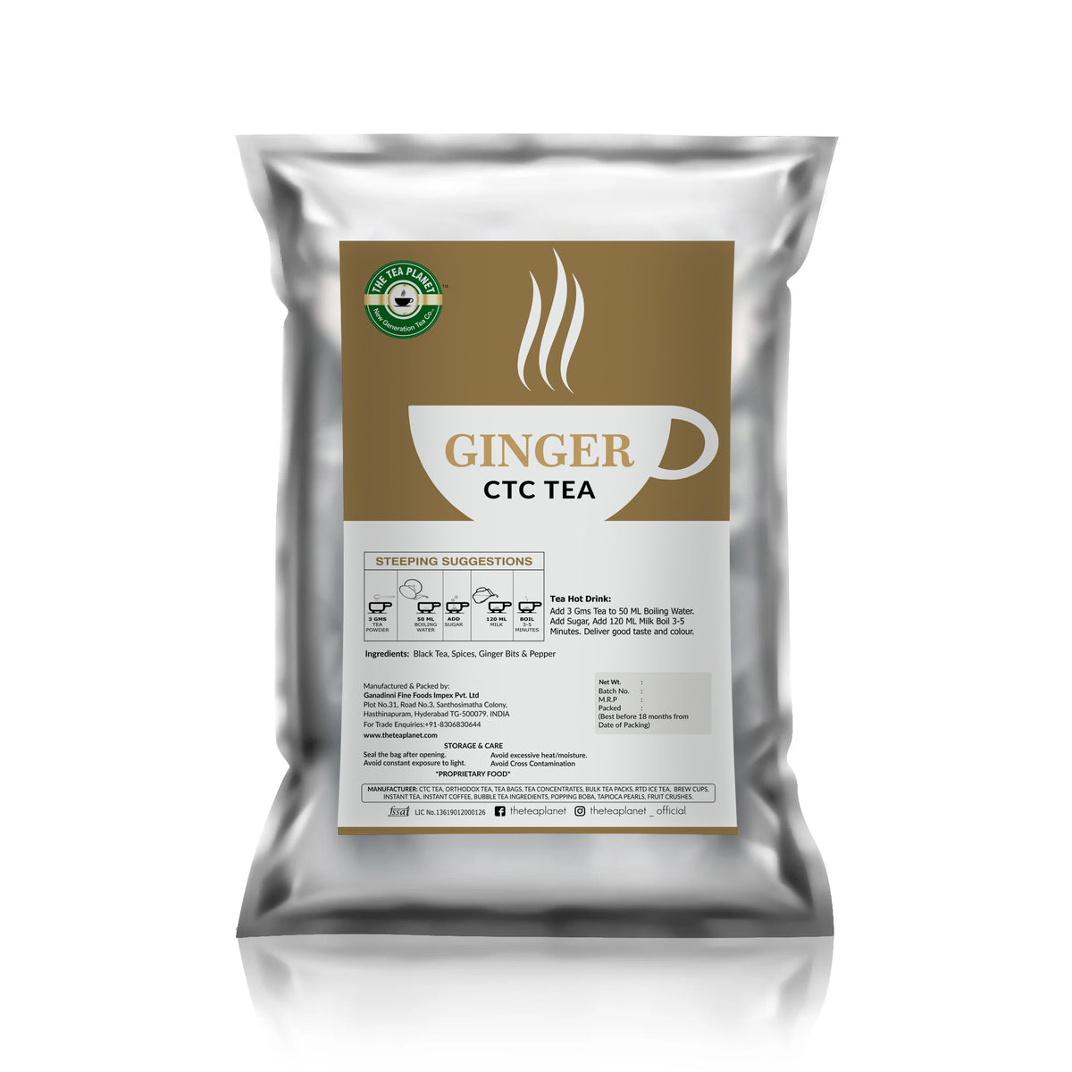 Ginger Flavored CTC Tea - 1kg