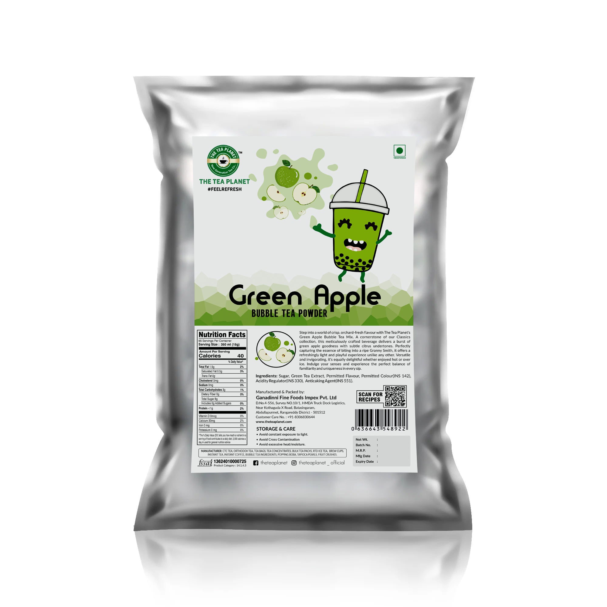 Green Apple Bubble Tea Premix - 1Kg