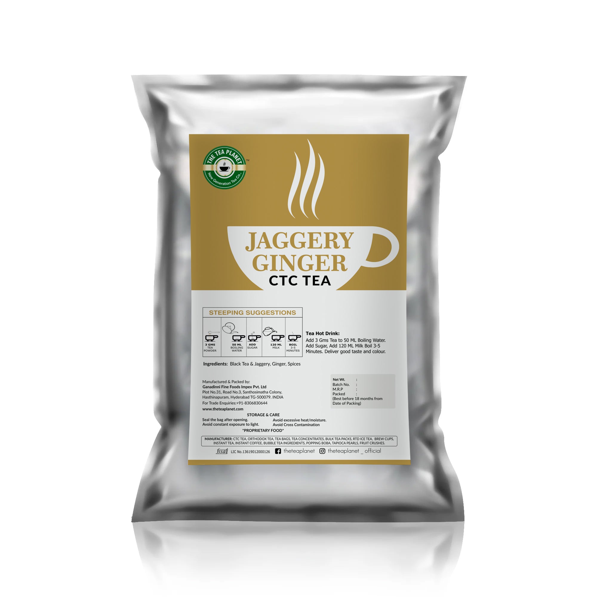 Jaggery Ginger Flavored CTC Tea - 1kg