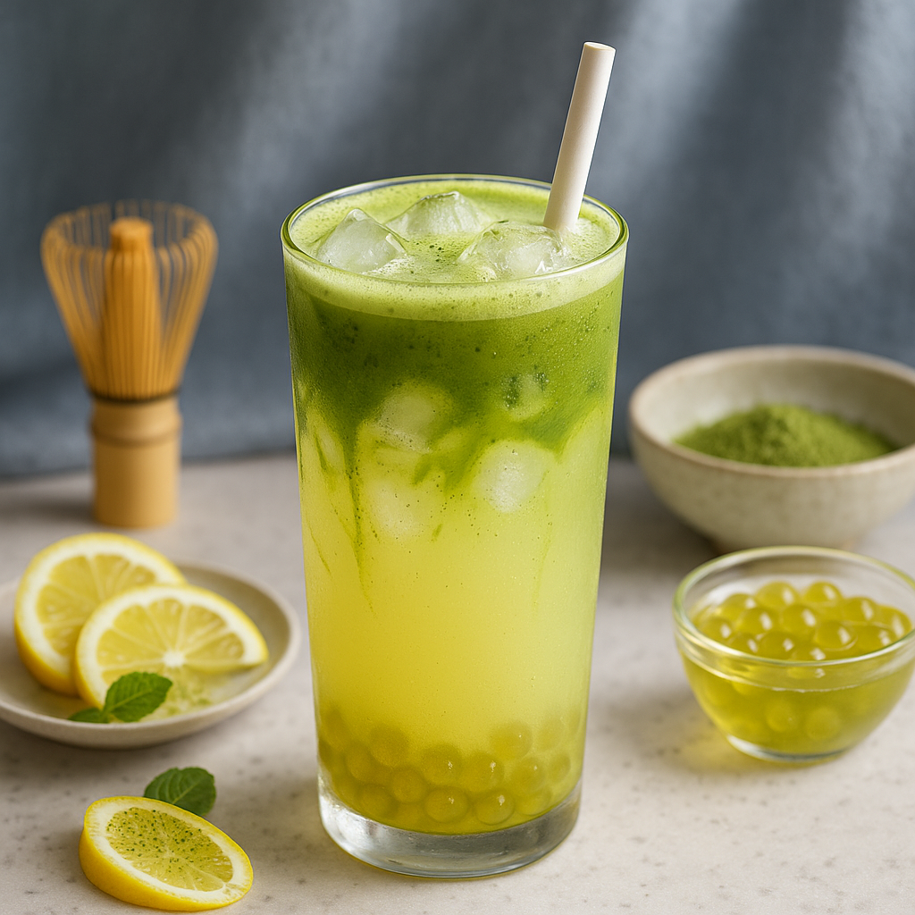 Lemon Matcha Bubble Tea Premix (3 in 1) - 1Kg