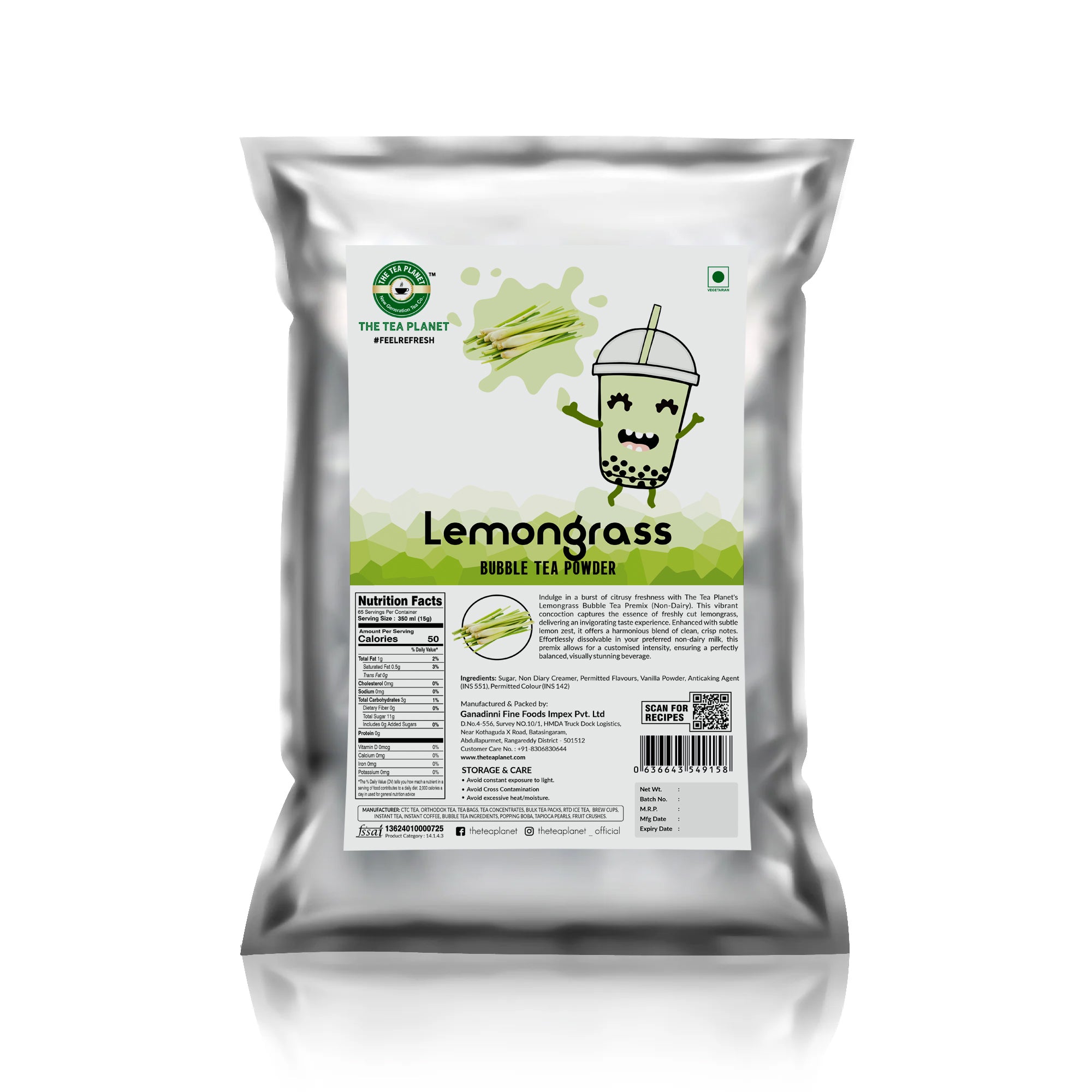 Lemongrass Bubble Tea Premix - 1Kg