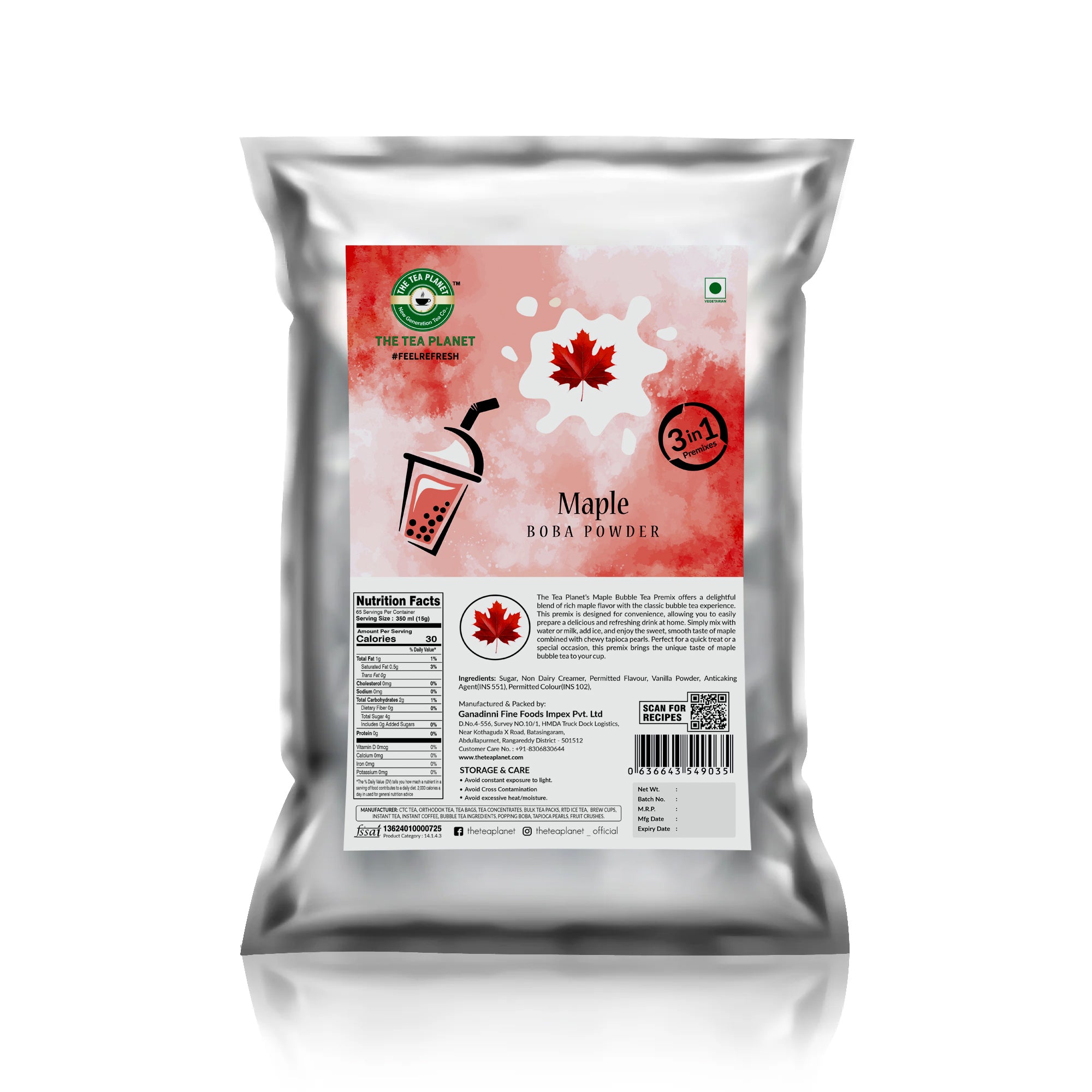 Maple Bubble Tea Premix (3 in 1) - 1Kg