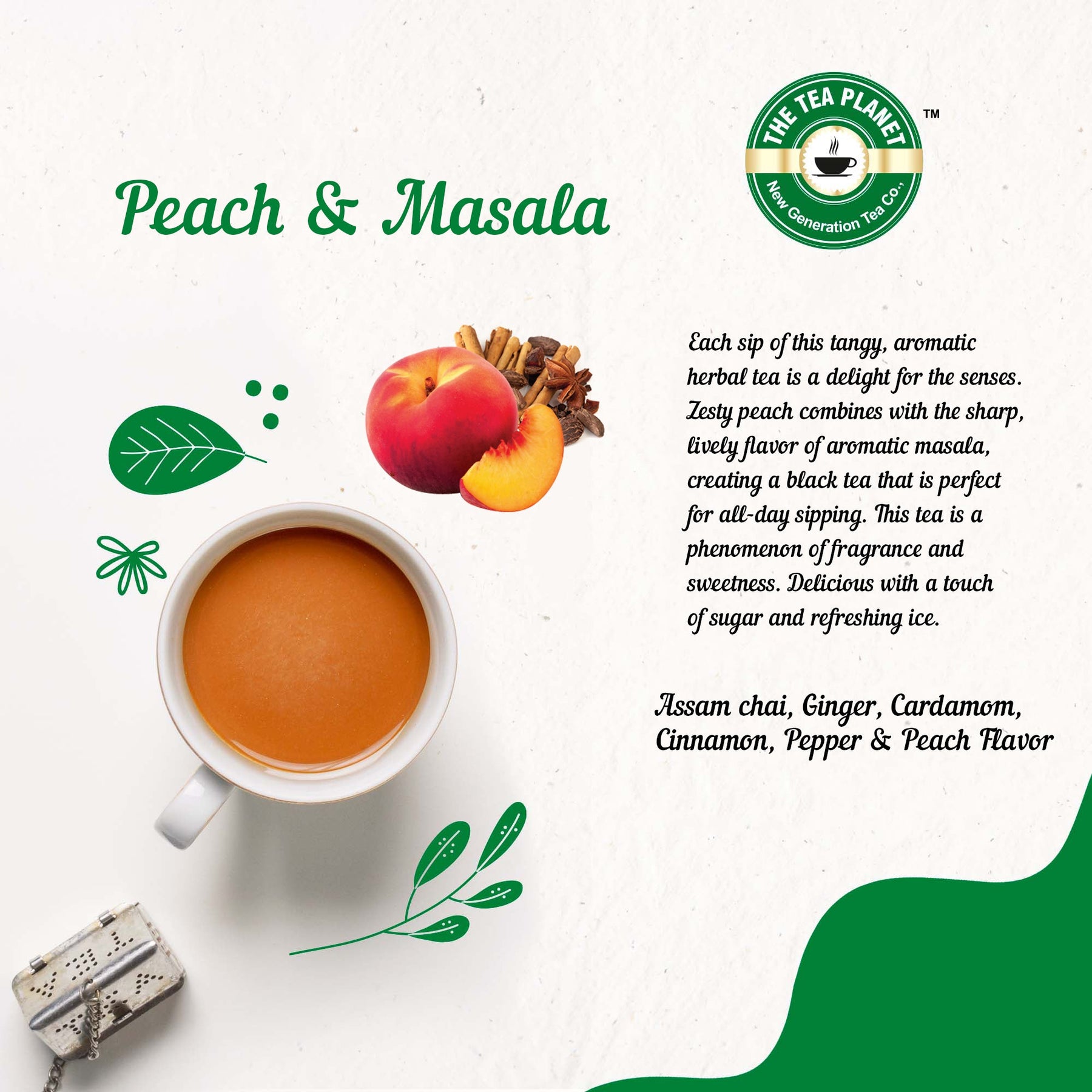 Peach & Masala Flavored CTC Tea 3