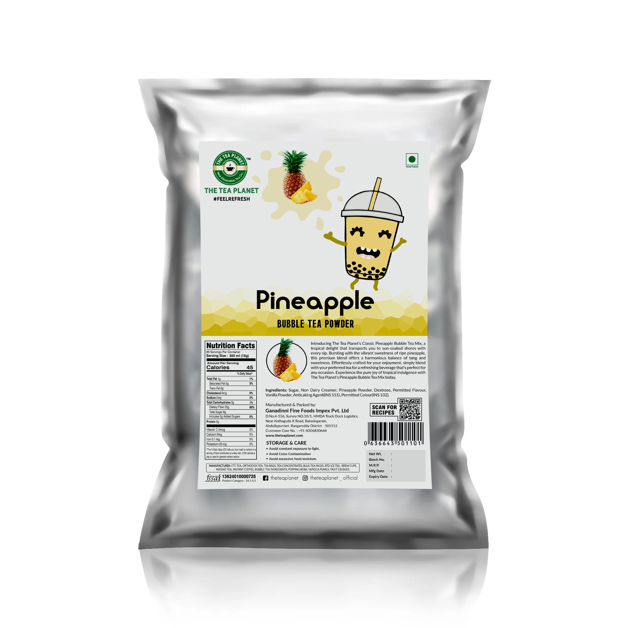 Pineapple Bubble Tea Premix - 1Kg