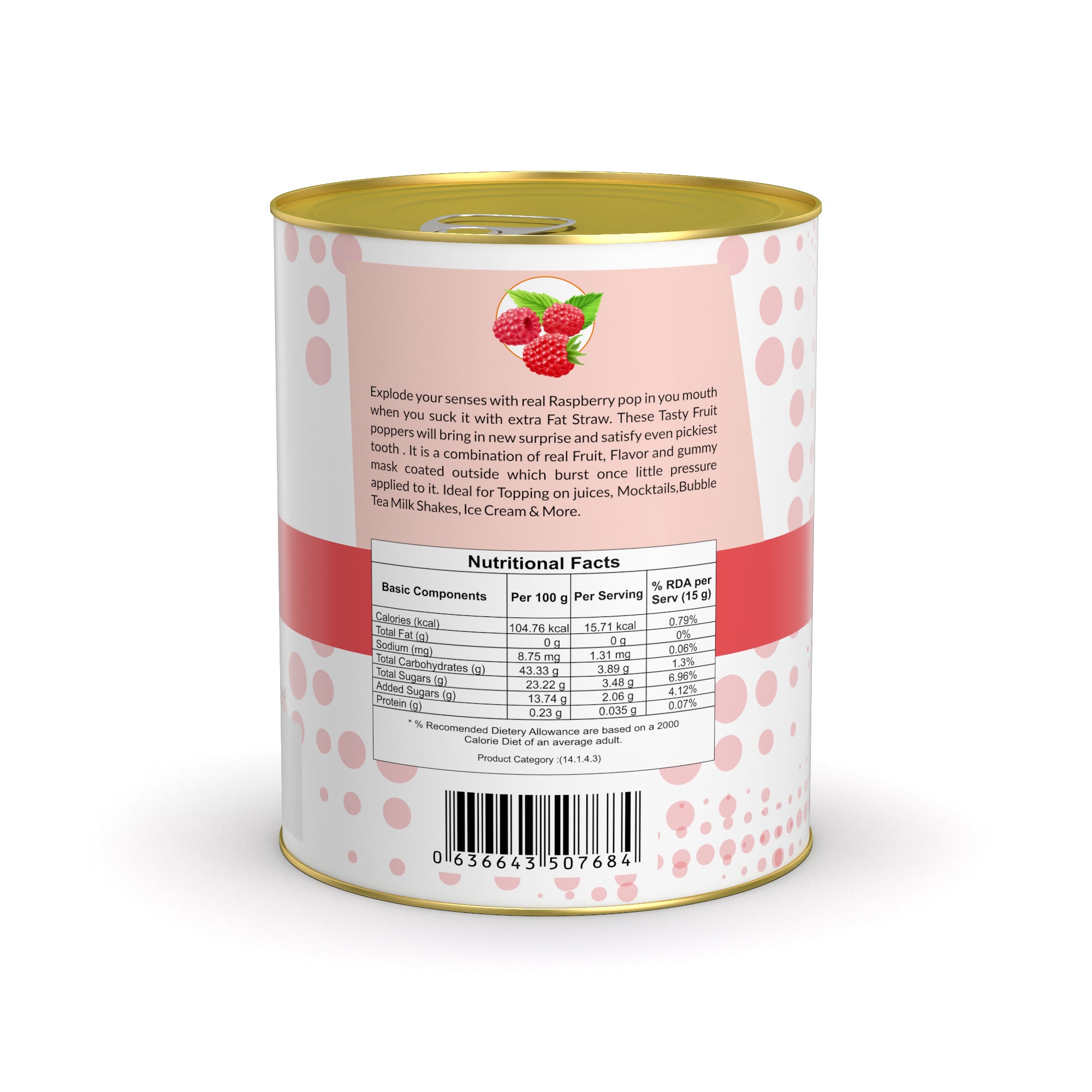 Raspberry Popping Boba - 1 kg