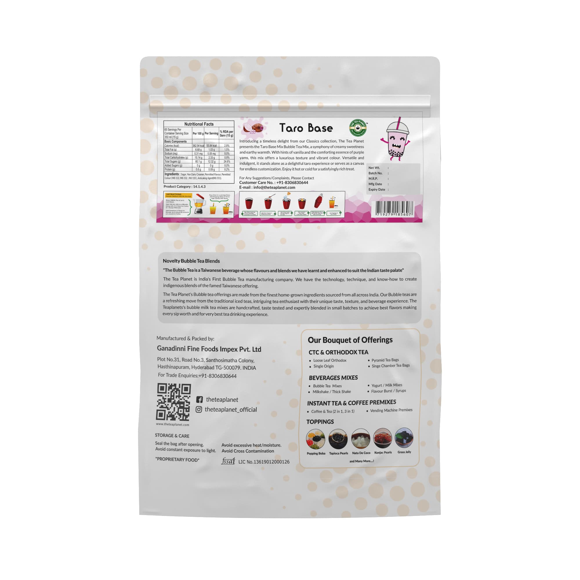 Taro Base Bubble Tea Premix - 1kg