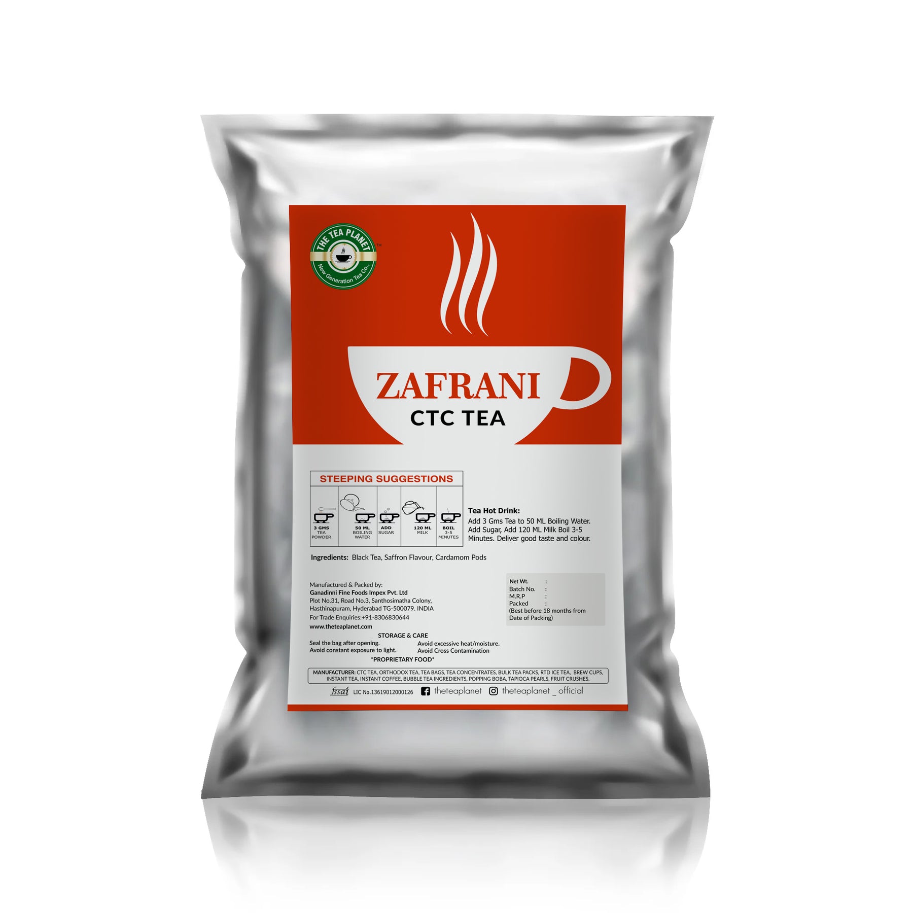 Zafrani Flavored CTC Tea - 1kg