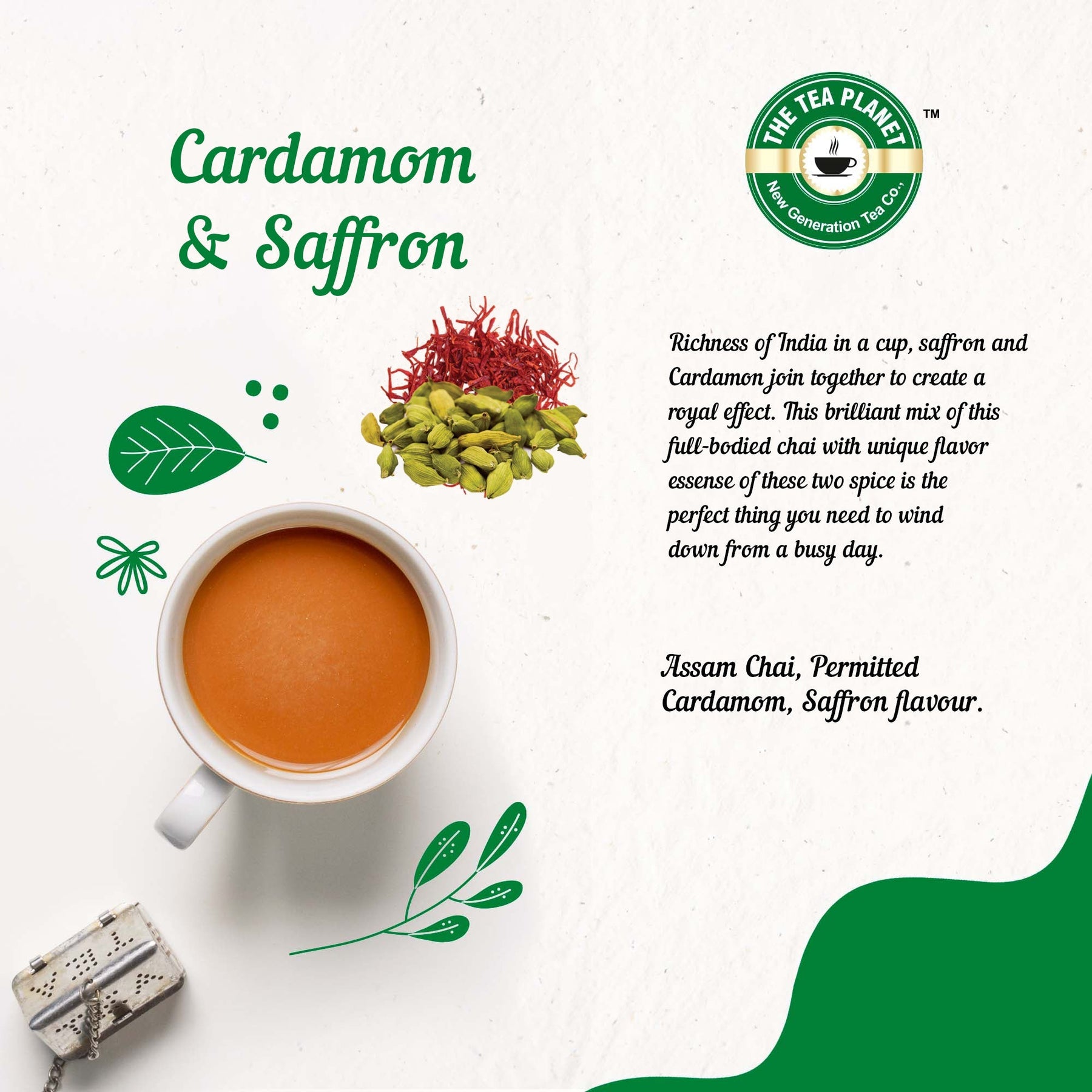 Earl Cardamom & Saffron Flavored CTC Tea 3