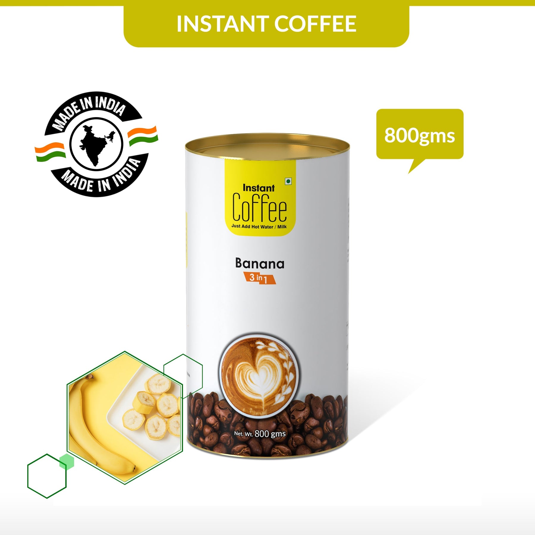 Banana Instant Coffee Premix (3 in 1) - 250 gms
