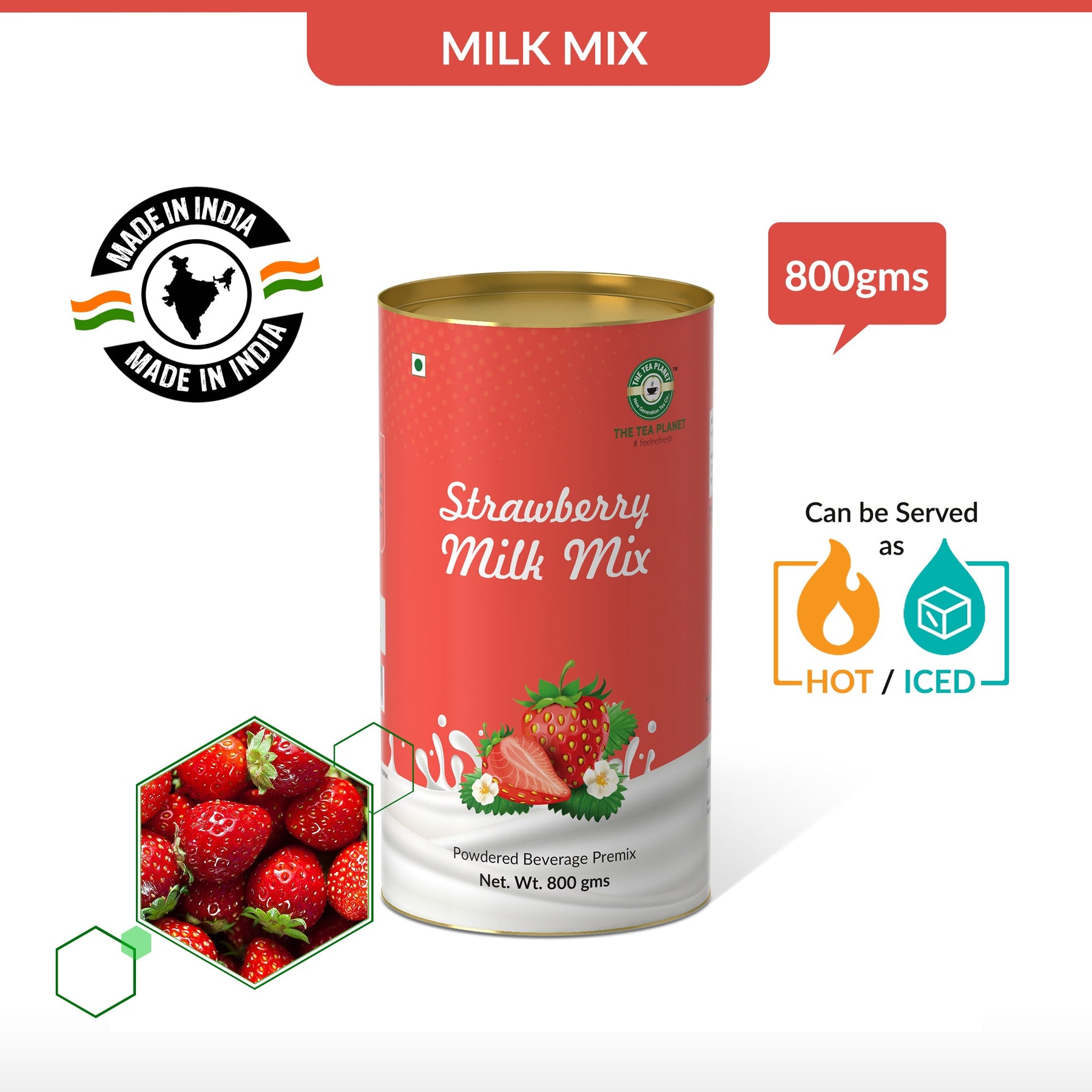 Strawberry Flavor Milk Mix - 250 gms
