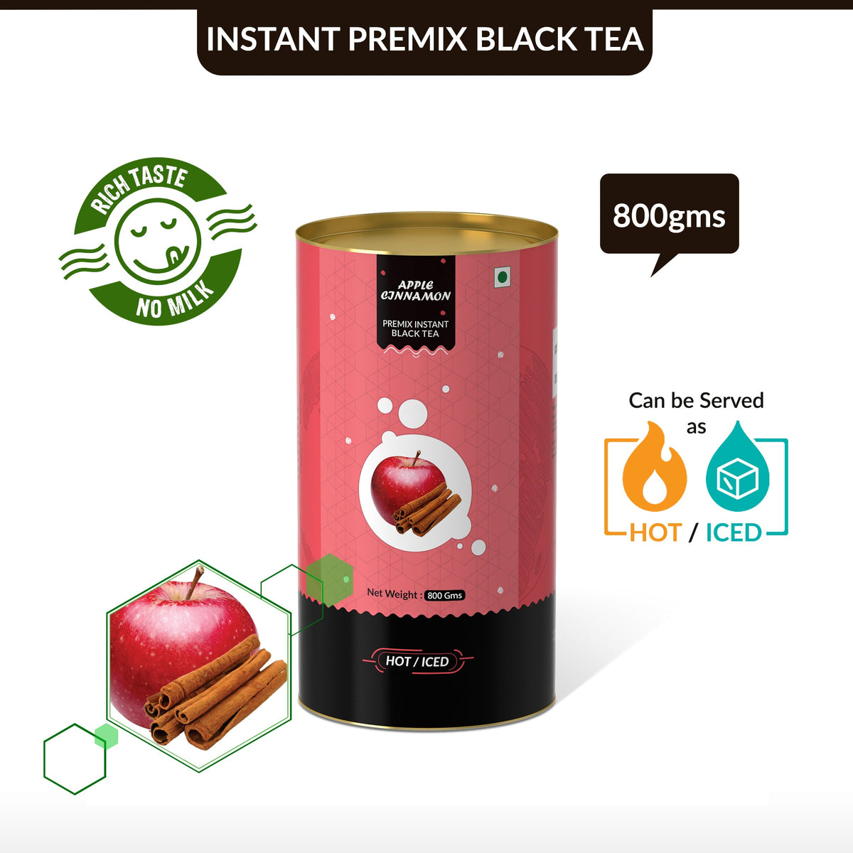 Apple Cinnamon Flavored Instant Black Tea