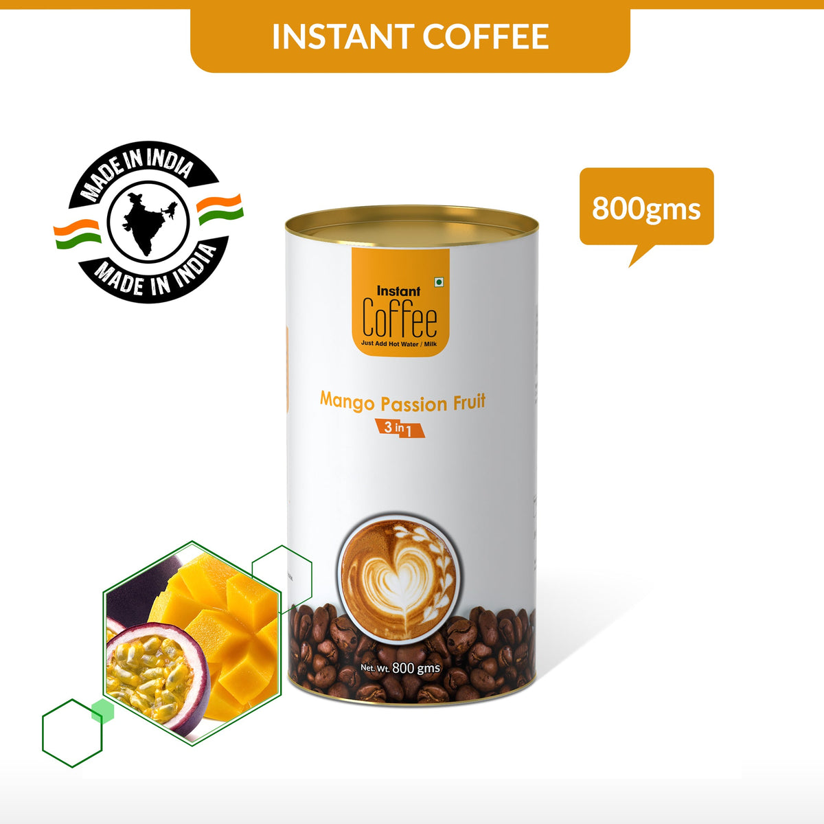 Mango Passion Fruit Instant Coffee Premix (3 in 1)