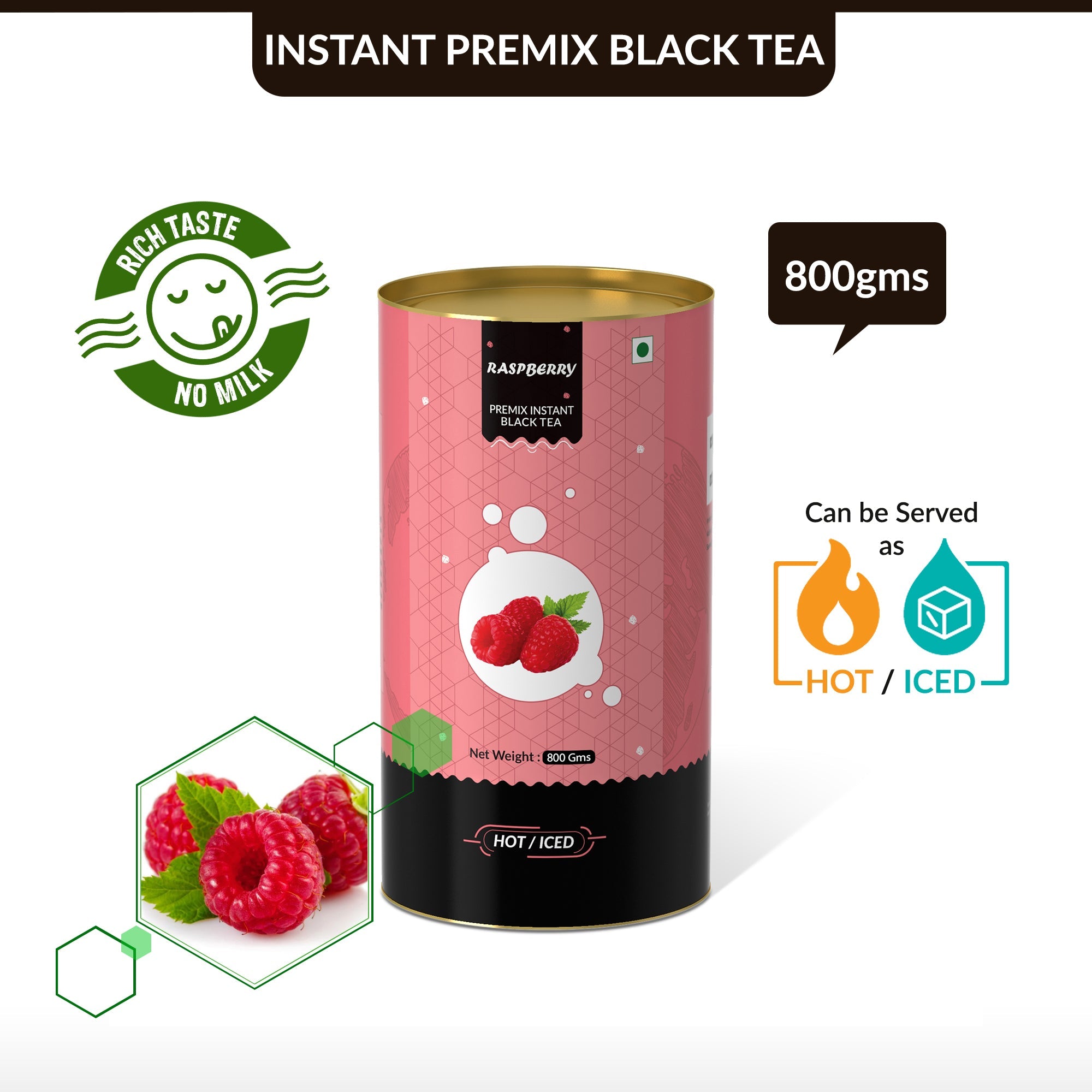 Raspberry Flavored Instant Black Tea - 250 gms