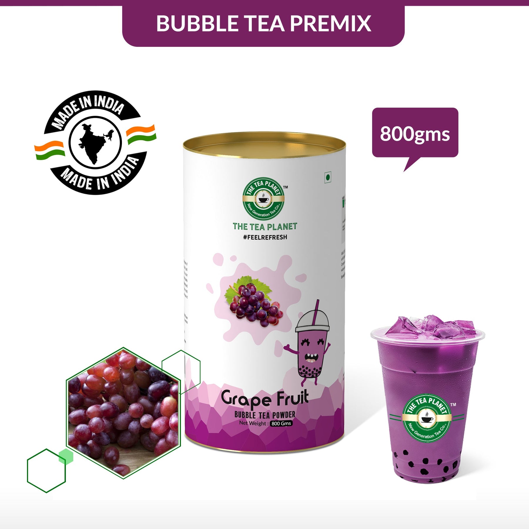 Grapefruit Bubble Tea Premix - 250 gms