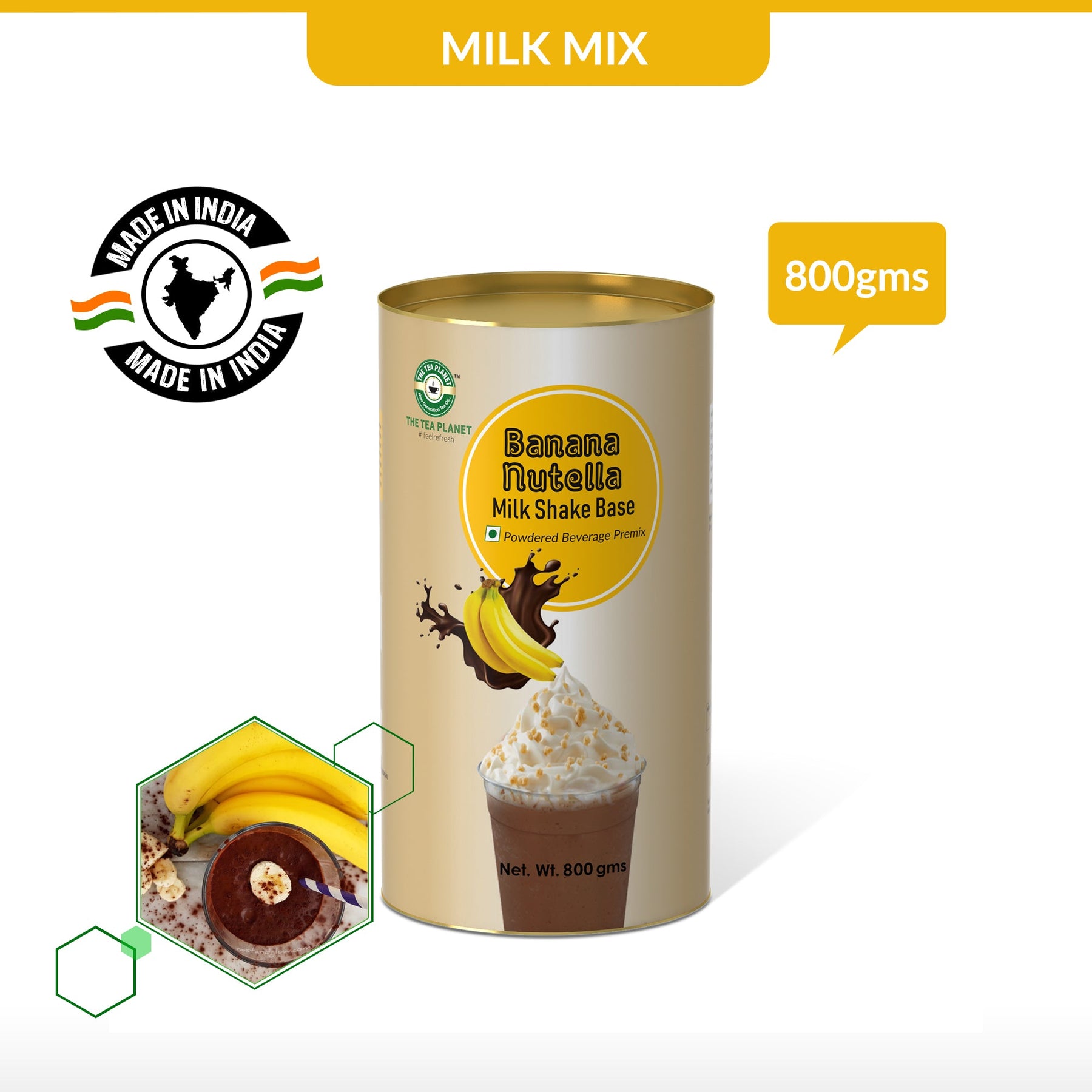 Banana Nutella Milkshake Mix - 250 gms