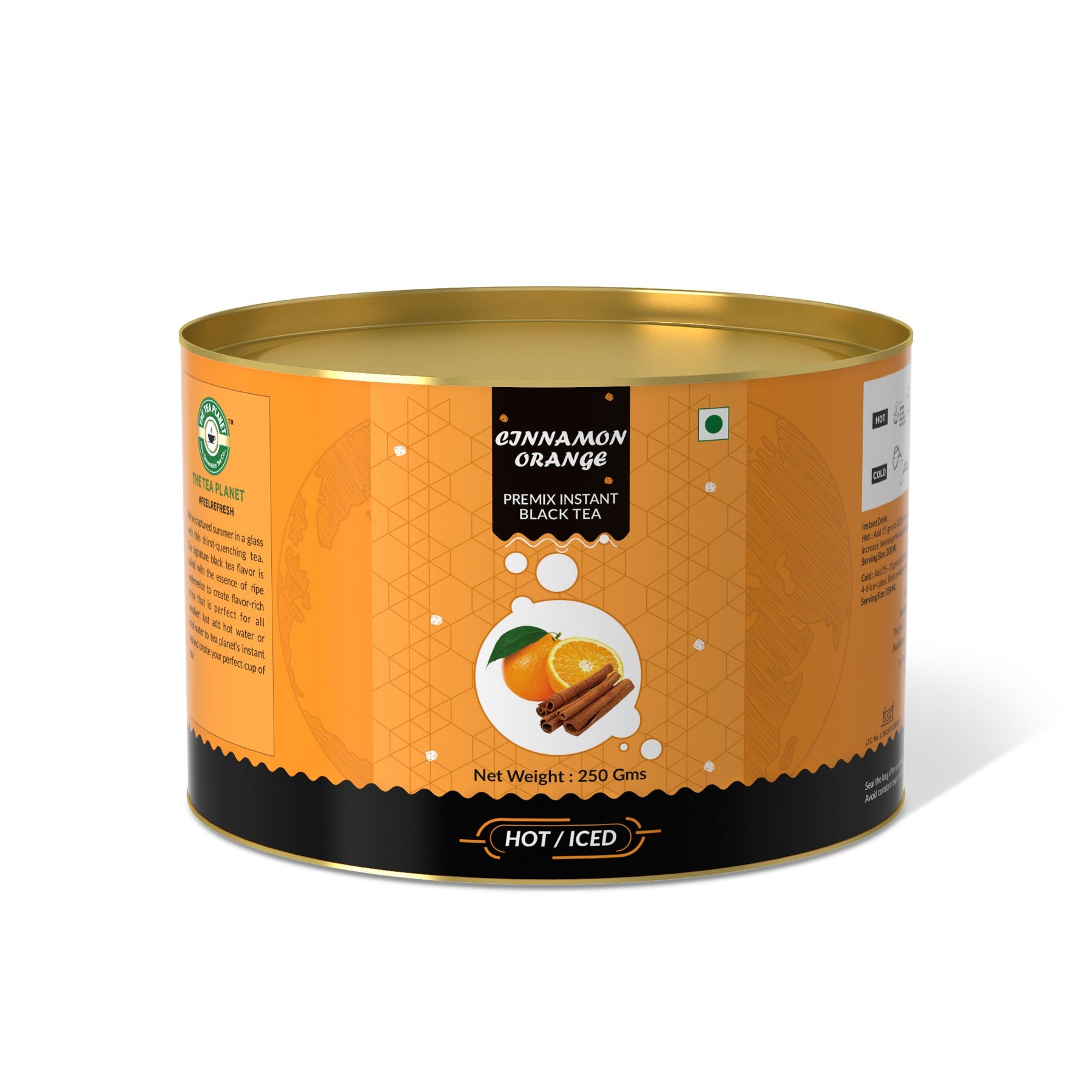 Cinnamon Orange Flavored Instant Black Tea - 250 gms