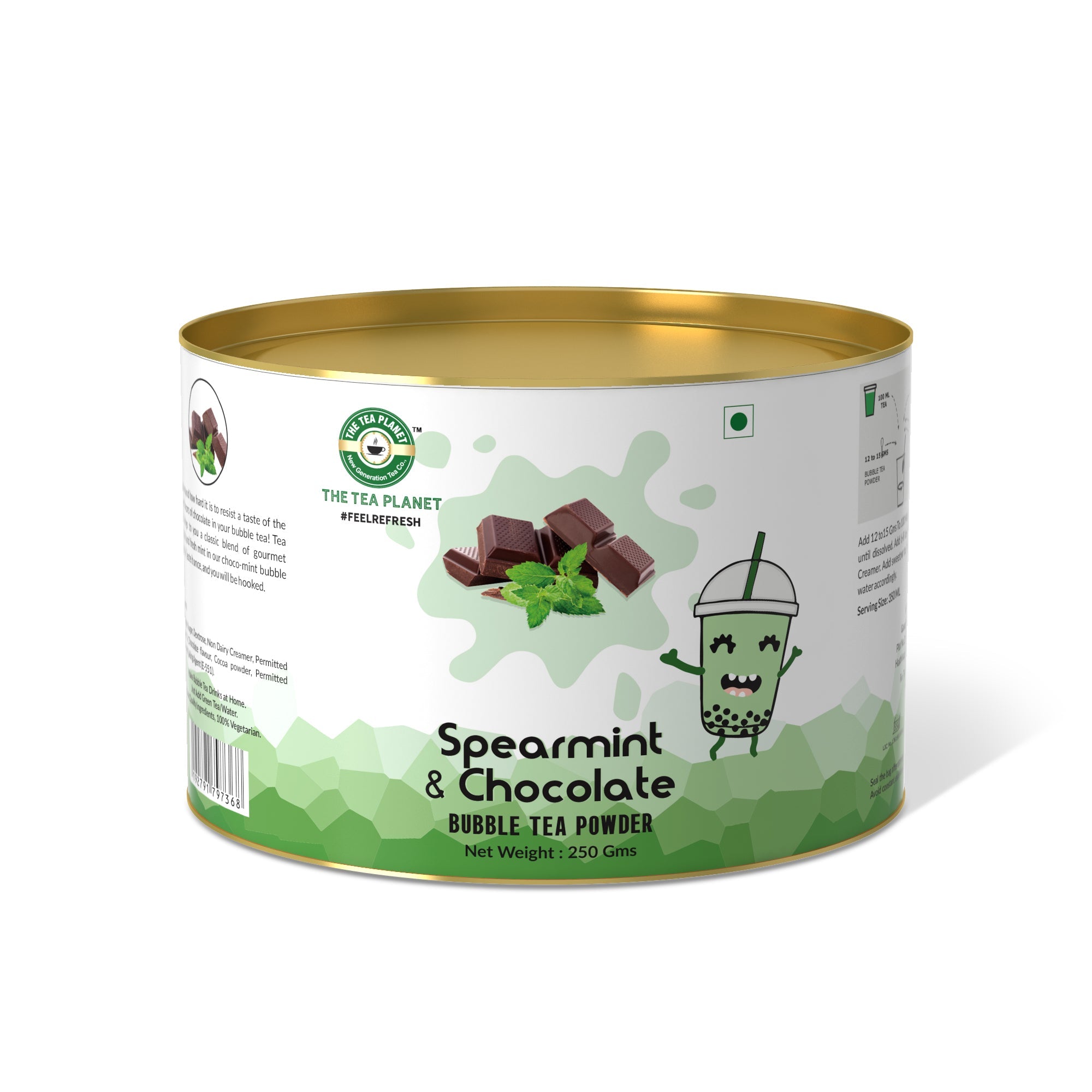 Spearmint Chocolate Bubble Tea Premix - 250 gms