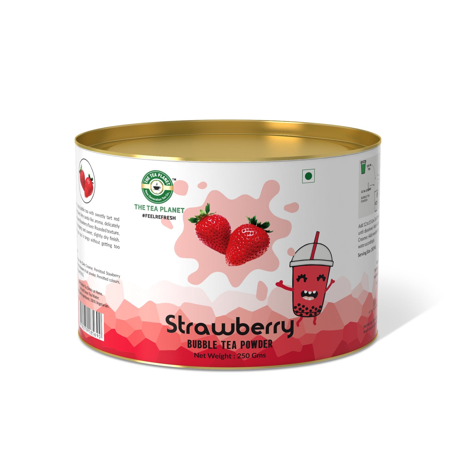 Strawberry Bubble Tea Premix - 250 gms