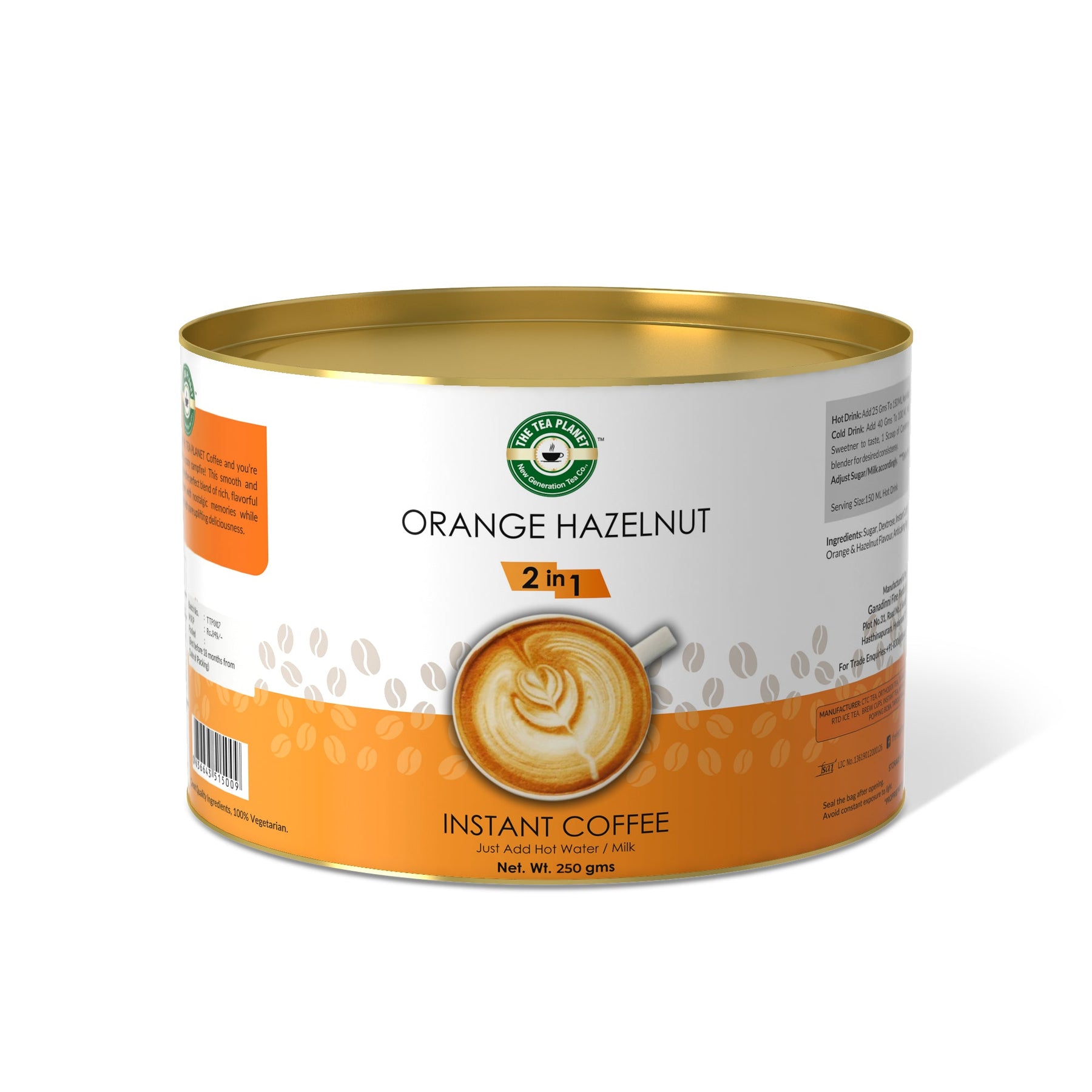 Orange Hazelnut Instant Coffee Premix (2 in 1) - 250 gms