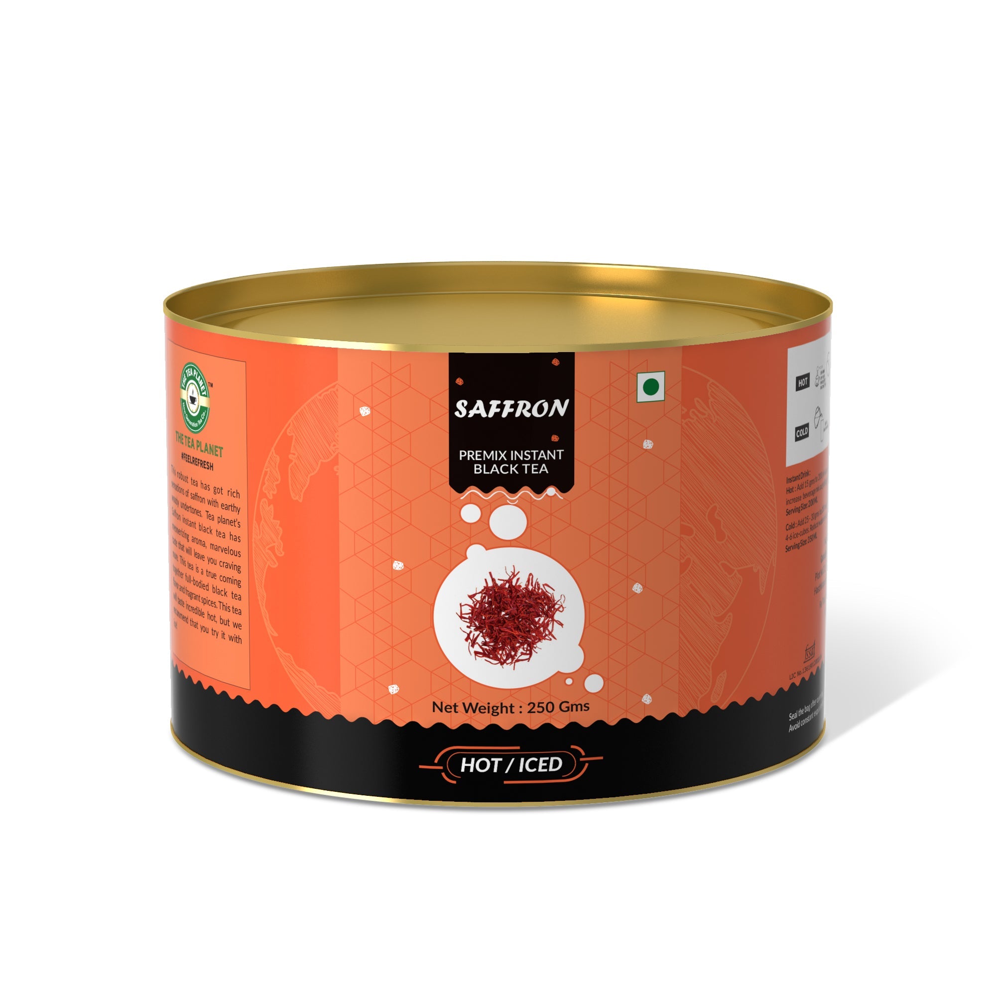 Saffron Flavored Instant Black Tea - 250 gms