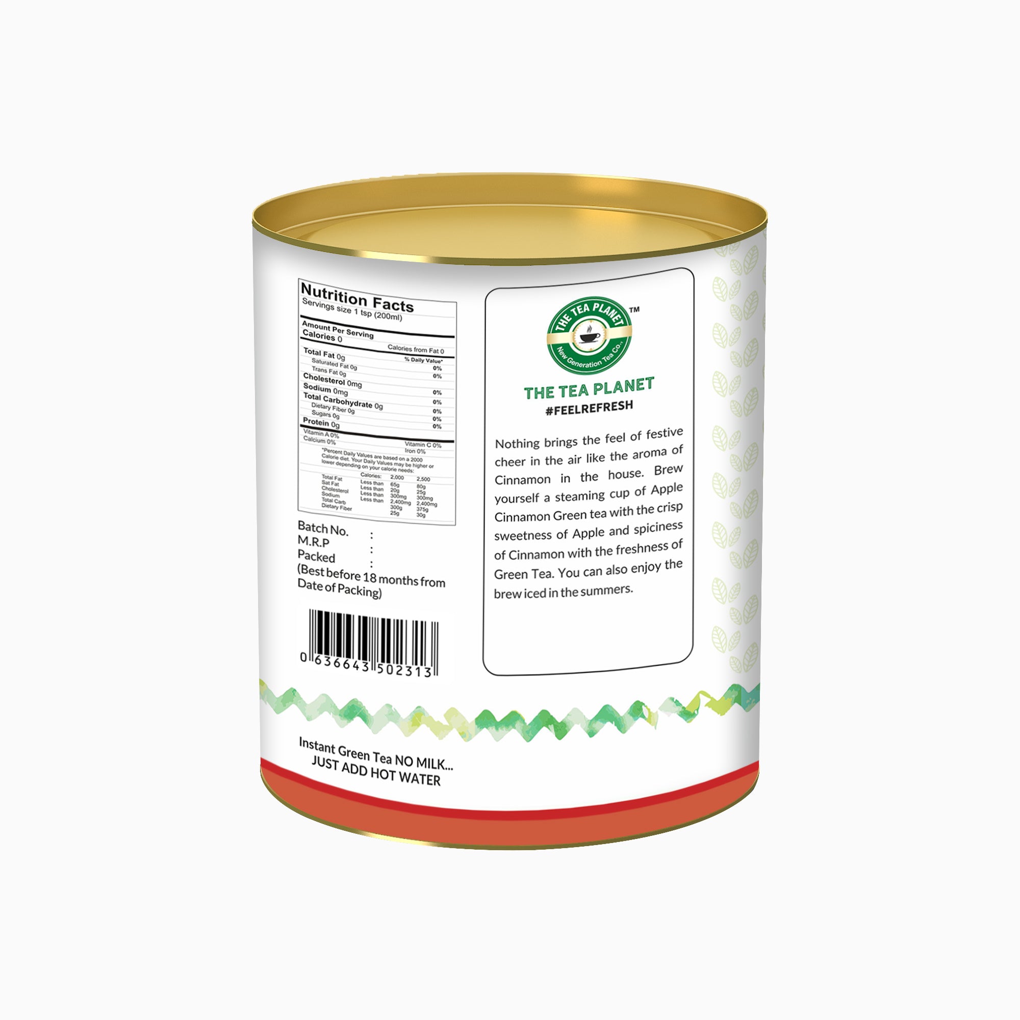 Apple Cinnamon Flavored Instant Green Tea - 250 gms