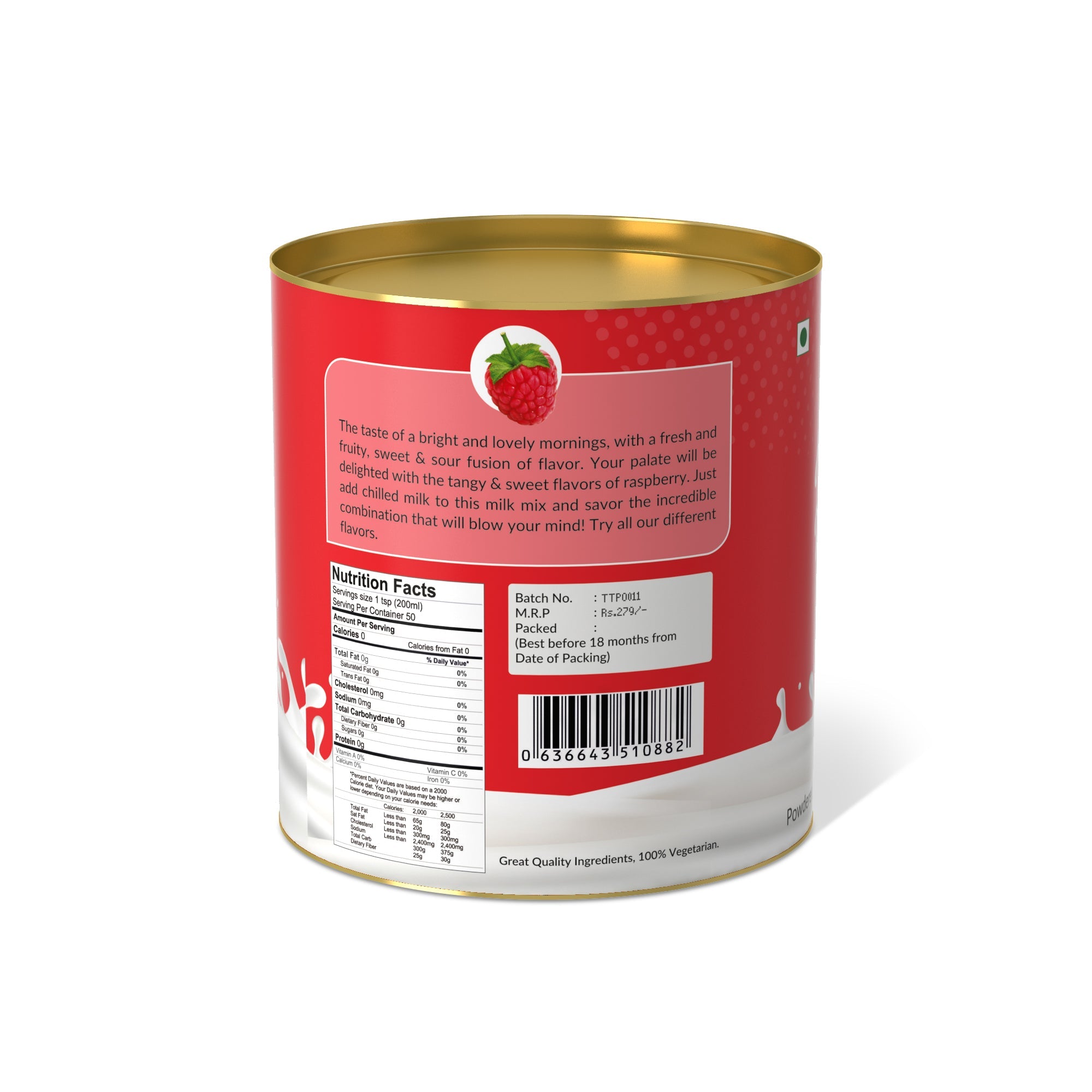 Raspberry Flavor Milk Mix - 250 gms