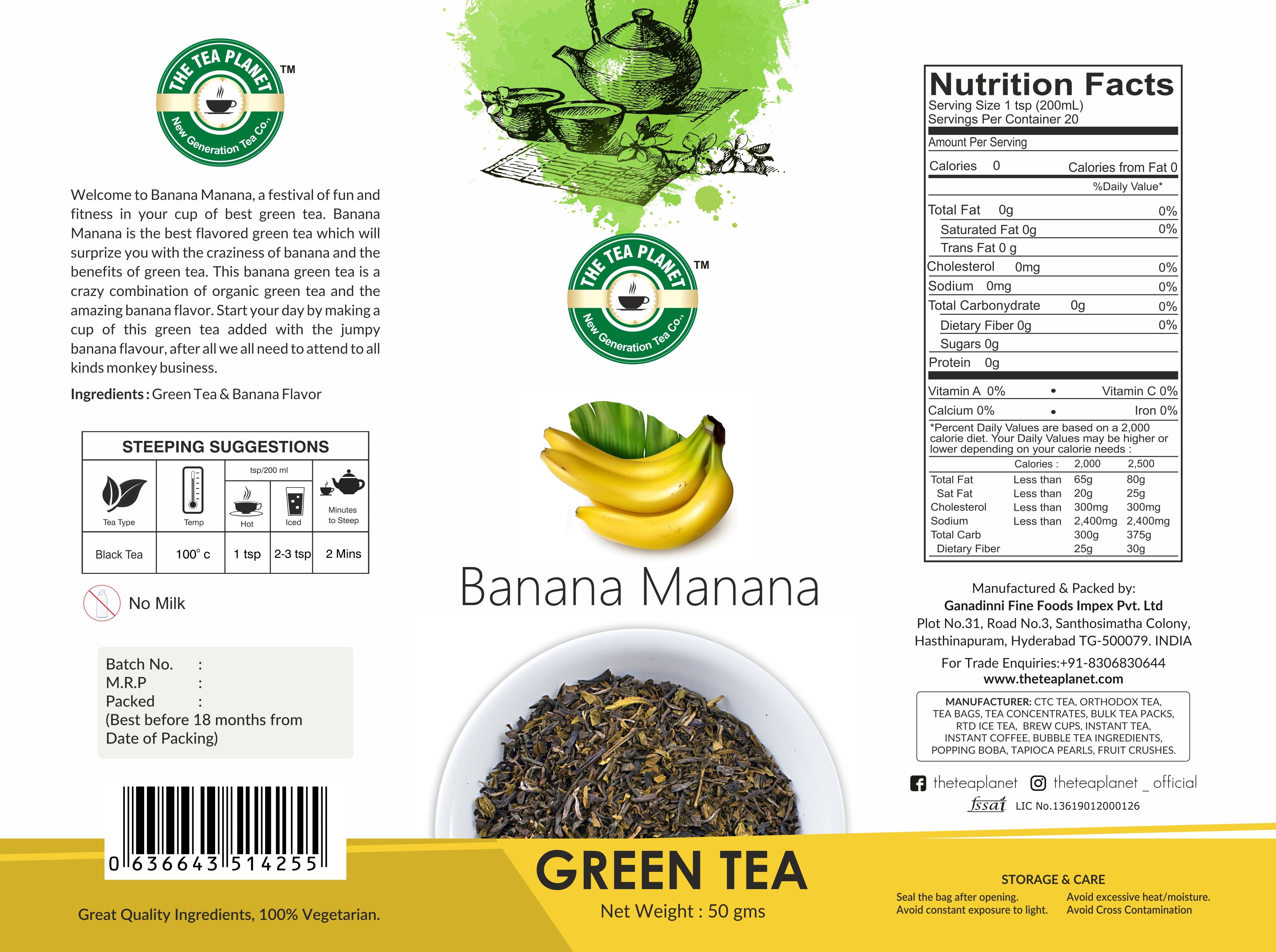 Banana Manana Orthodox Tea - 50 gms