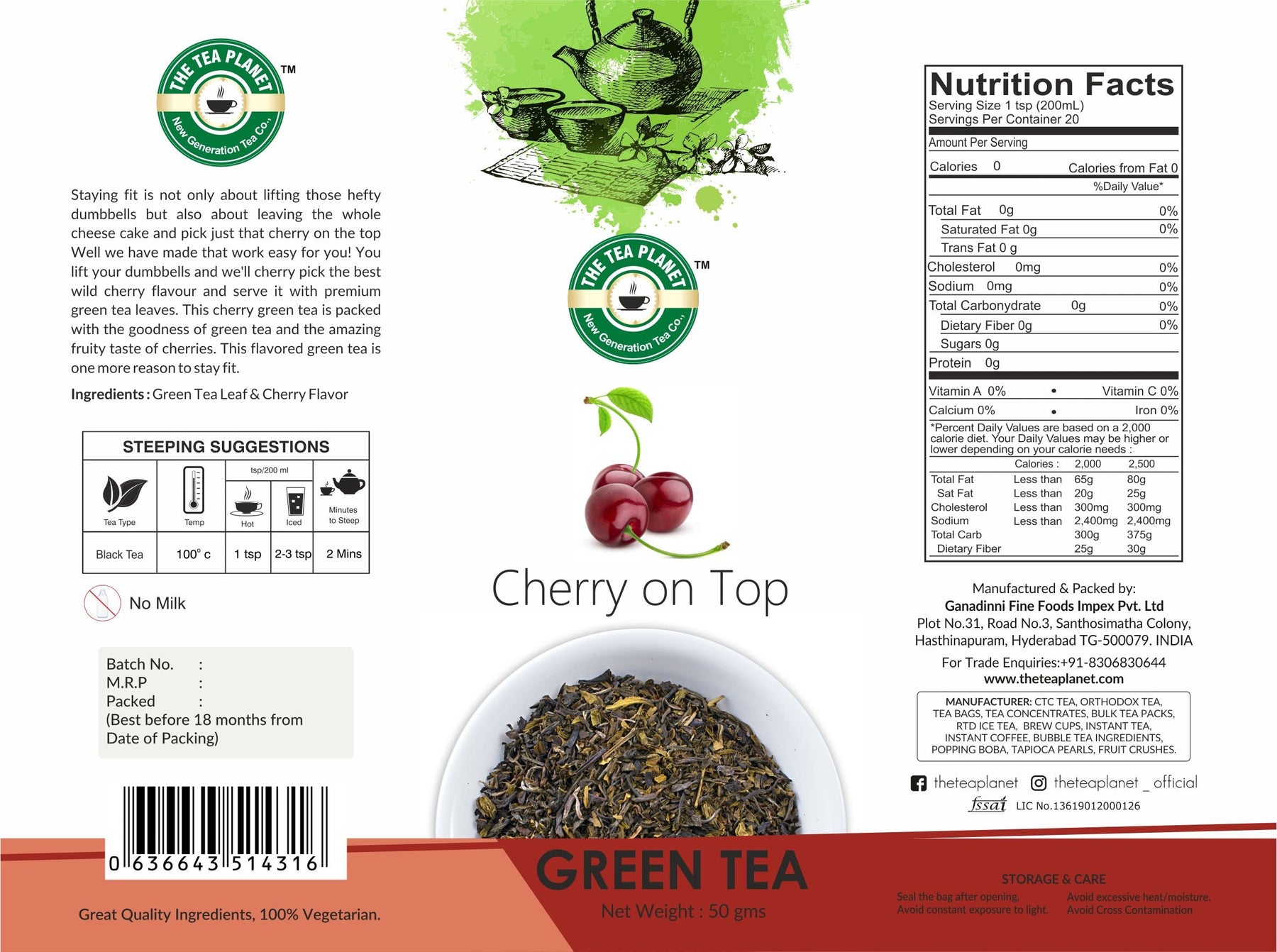 Cherry on Top Orthodox Tea - 50 gms