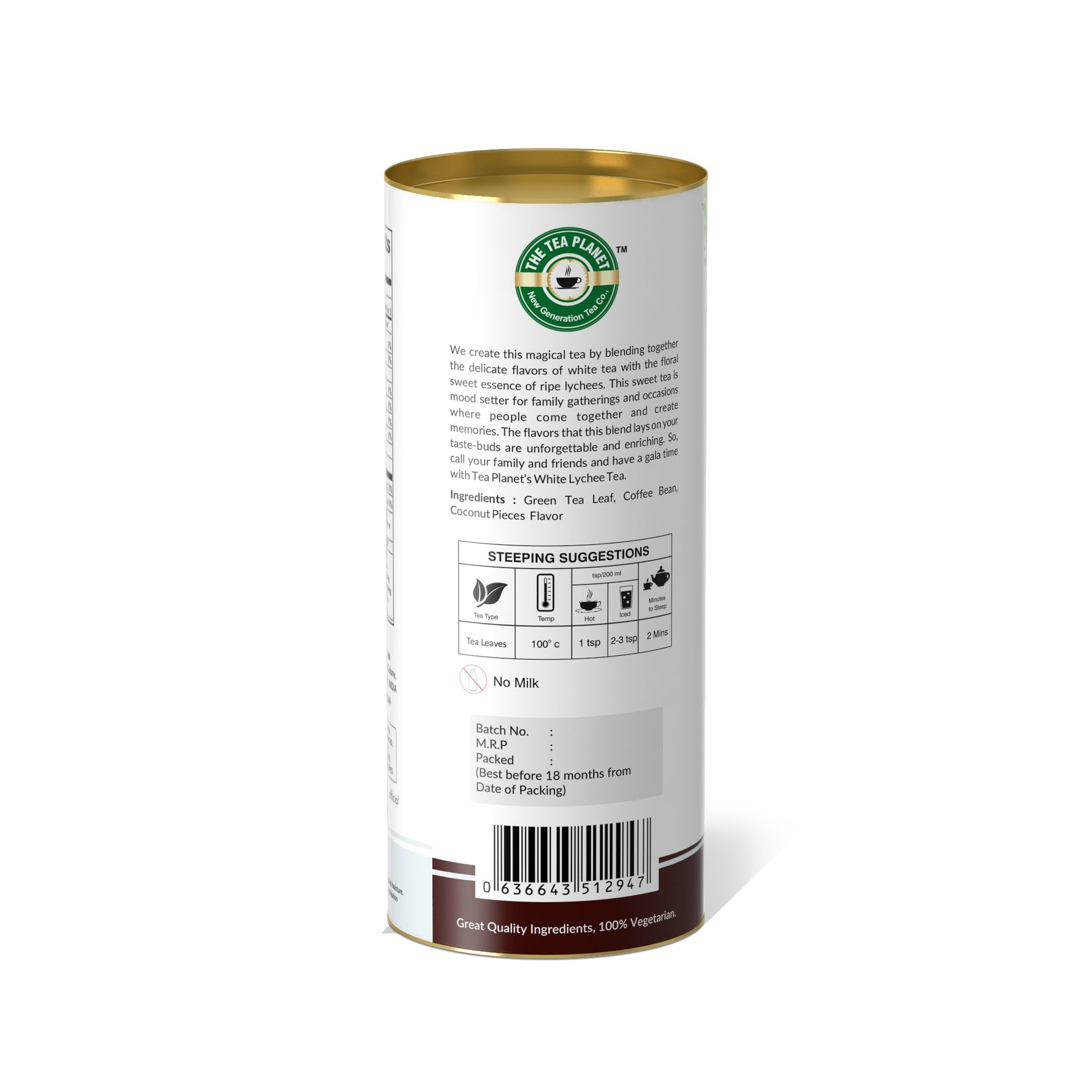 Coffee Bean, Coconut Pieces Orthodox Tea - 50 gms