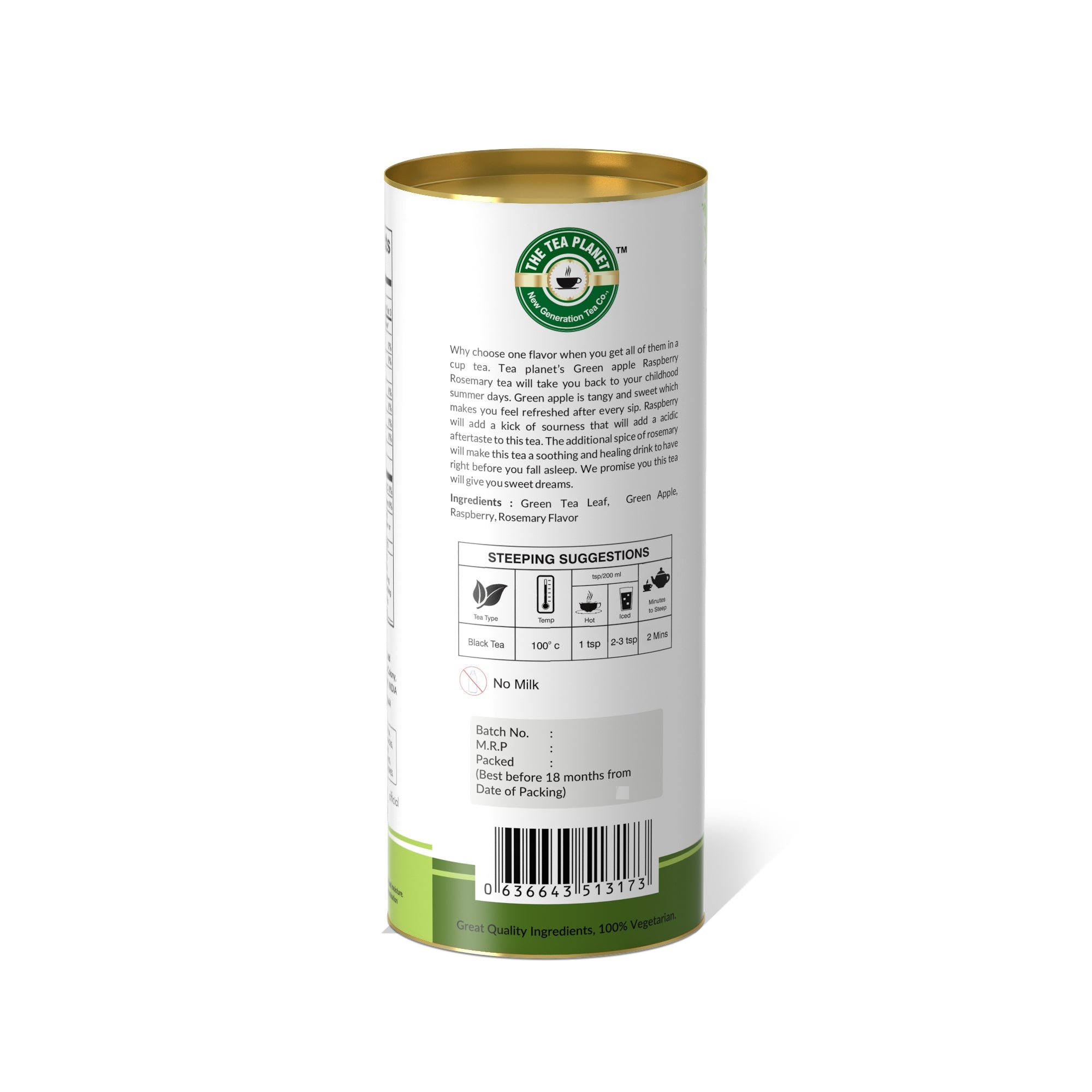 Green Apple, Raspberry Rosemary Orthodox Tea - 50 gms