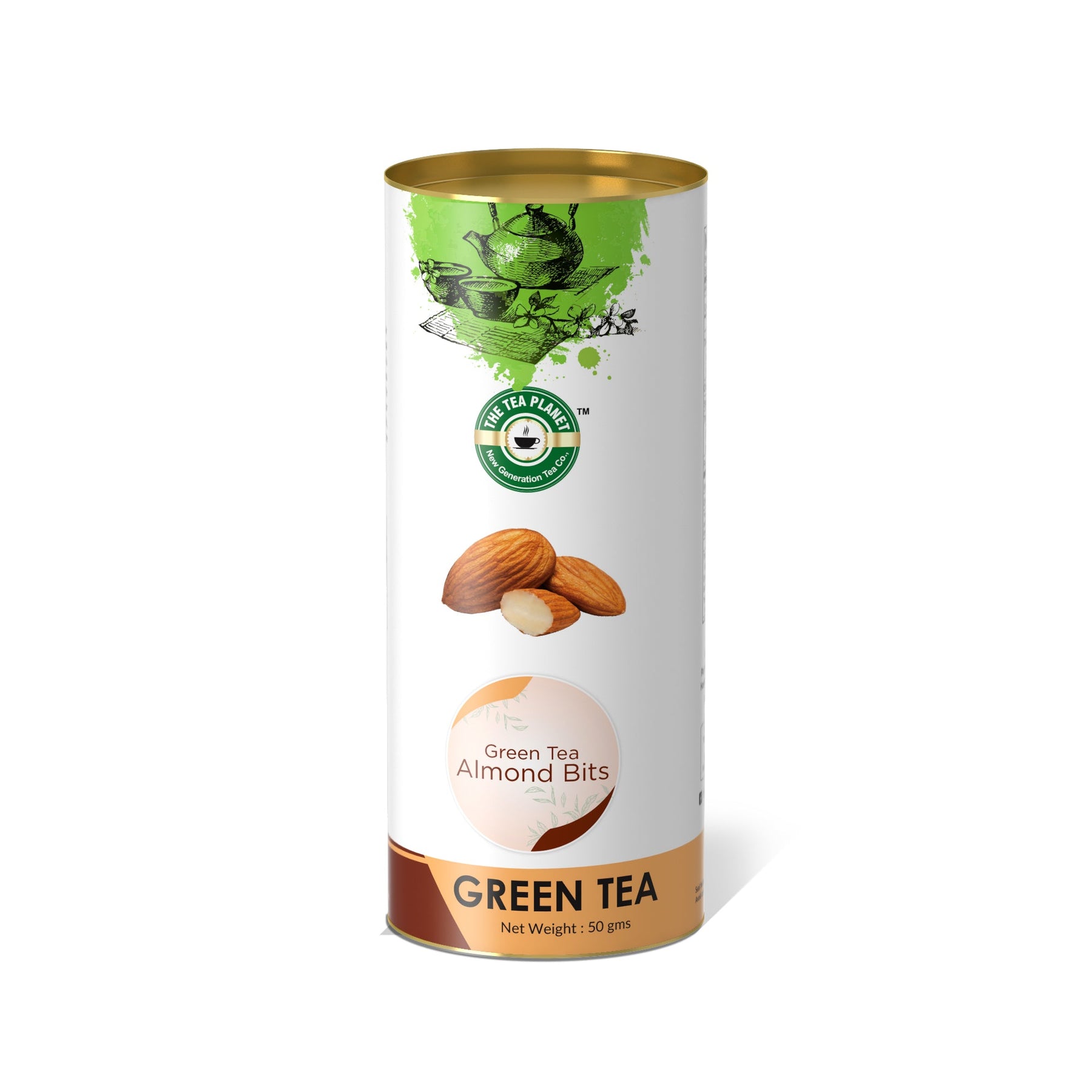 Green Tea, Almond Bits Orthodox Tea - 50 gms