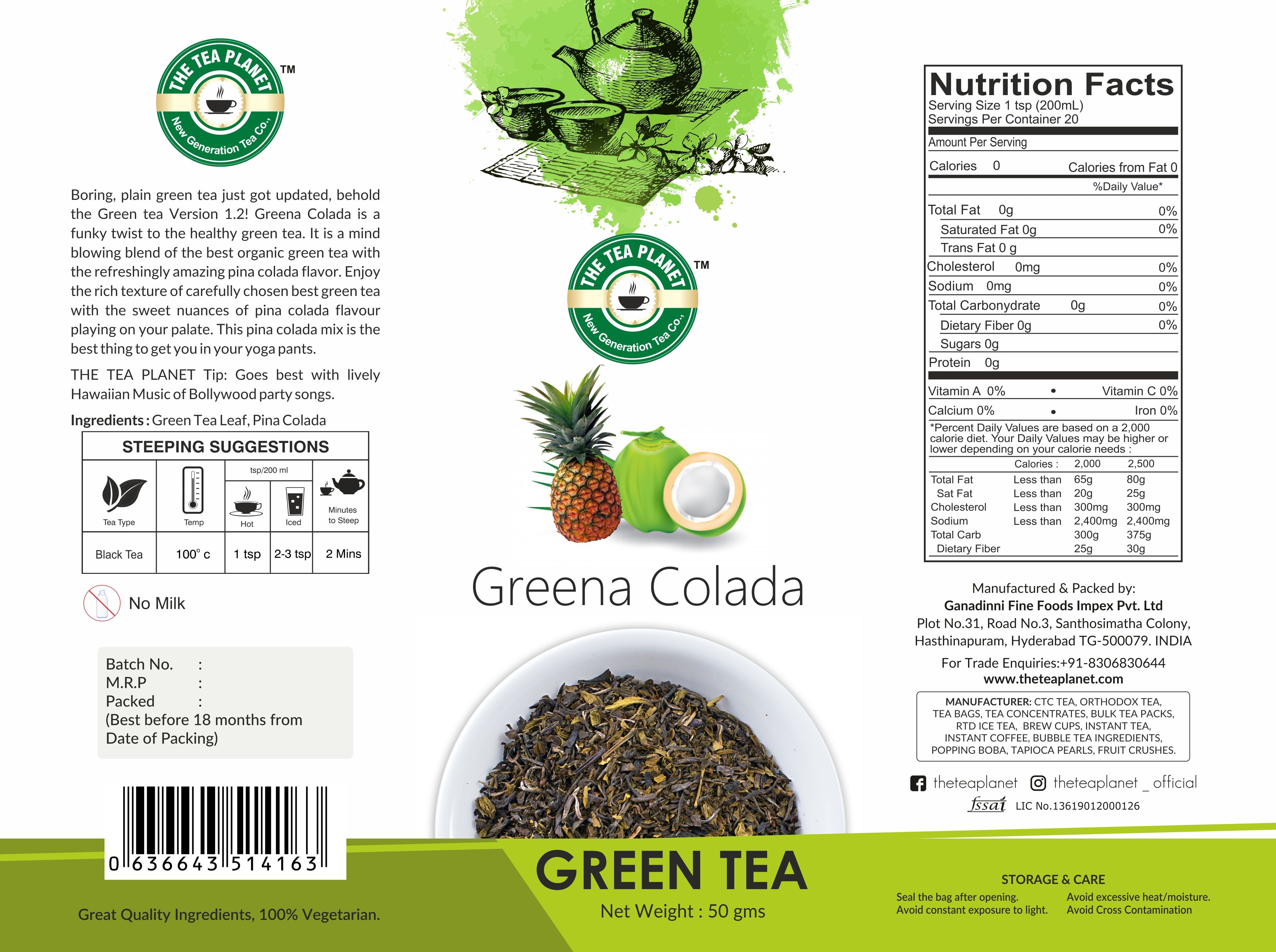 Greena Colada Orthodox Tea - 50 gms