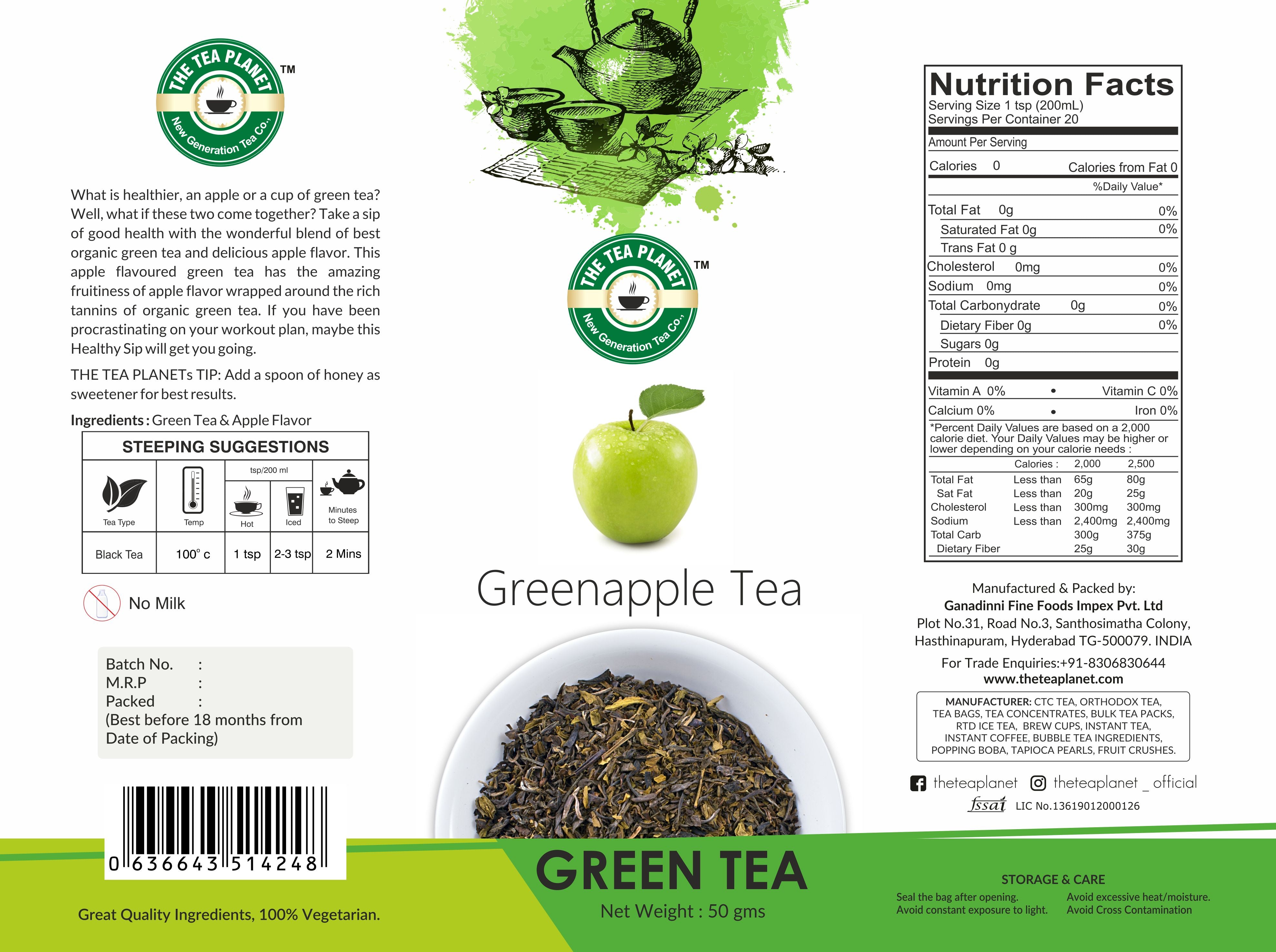 Green apple Orthodox Tea - 50 gms