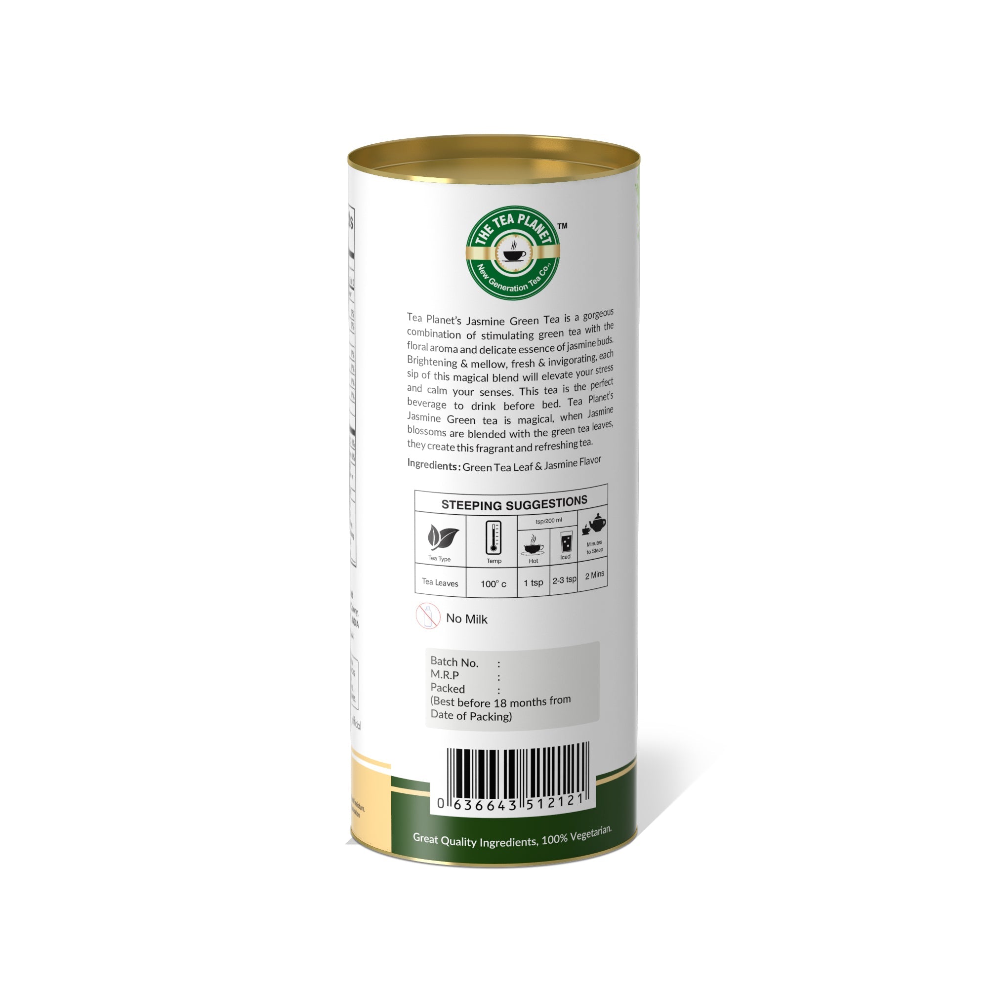 Jasmine Green Orthodox Tea - 50 gms