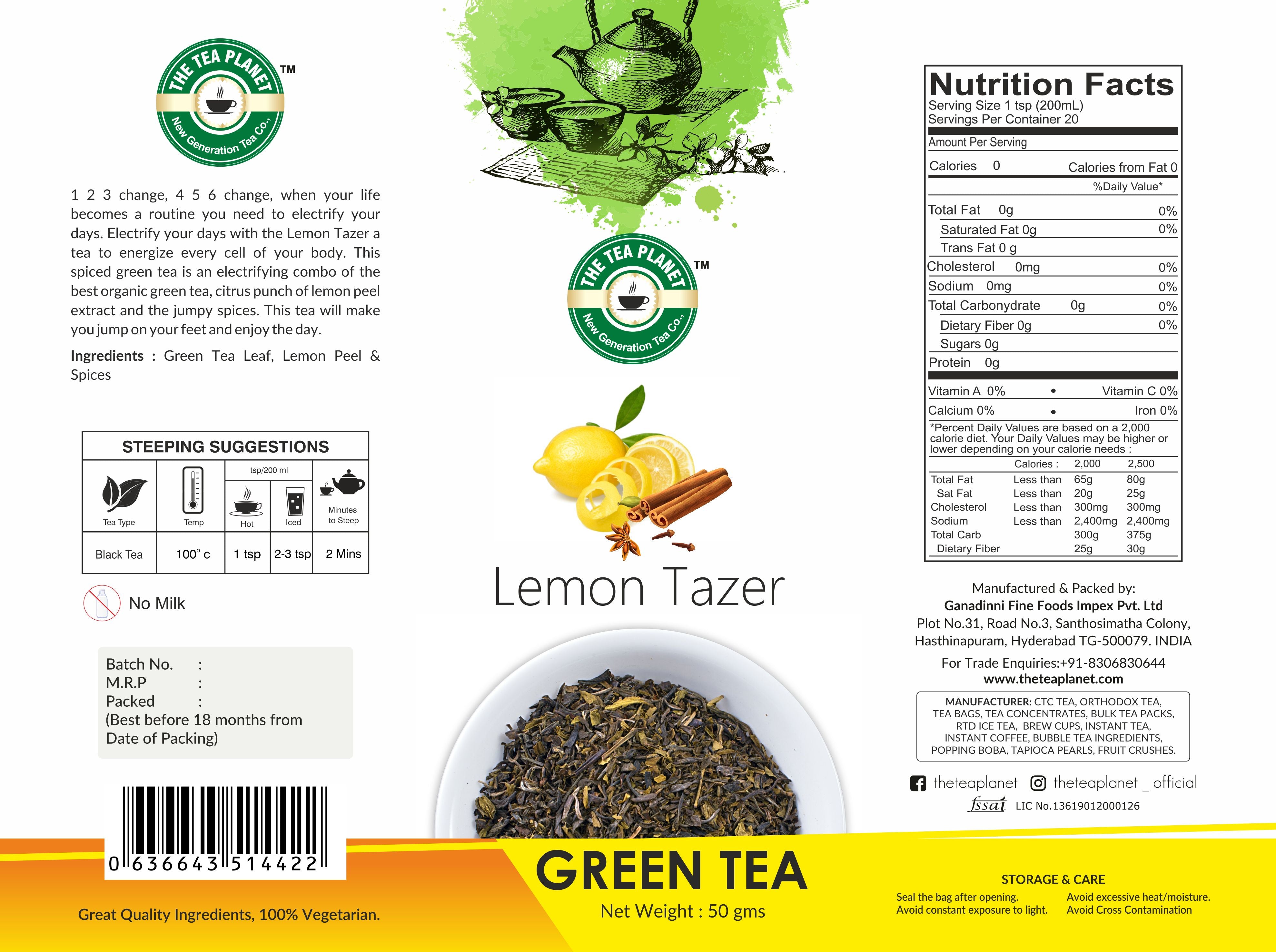 Lemon Tazer Orthodox Tea - 50 gms