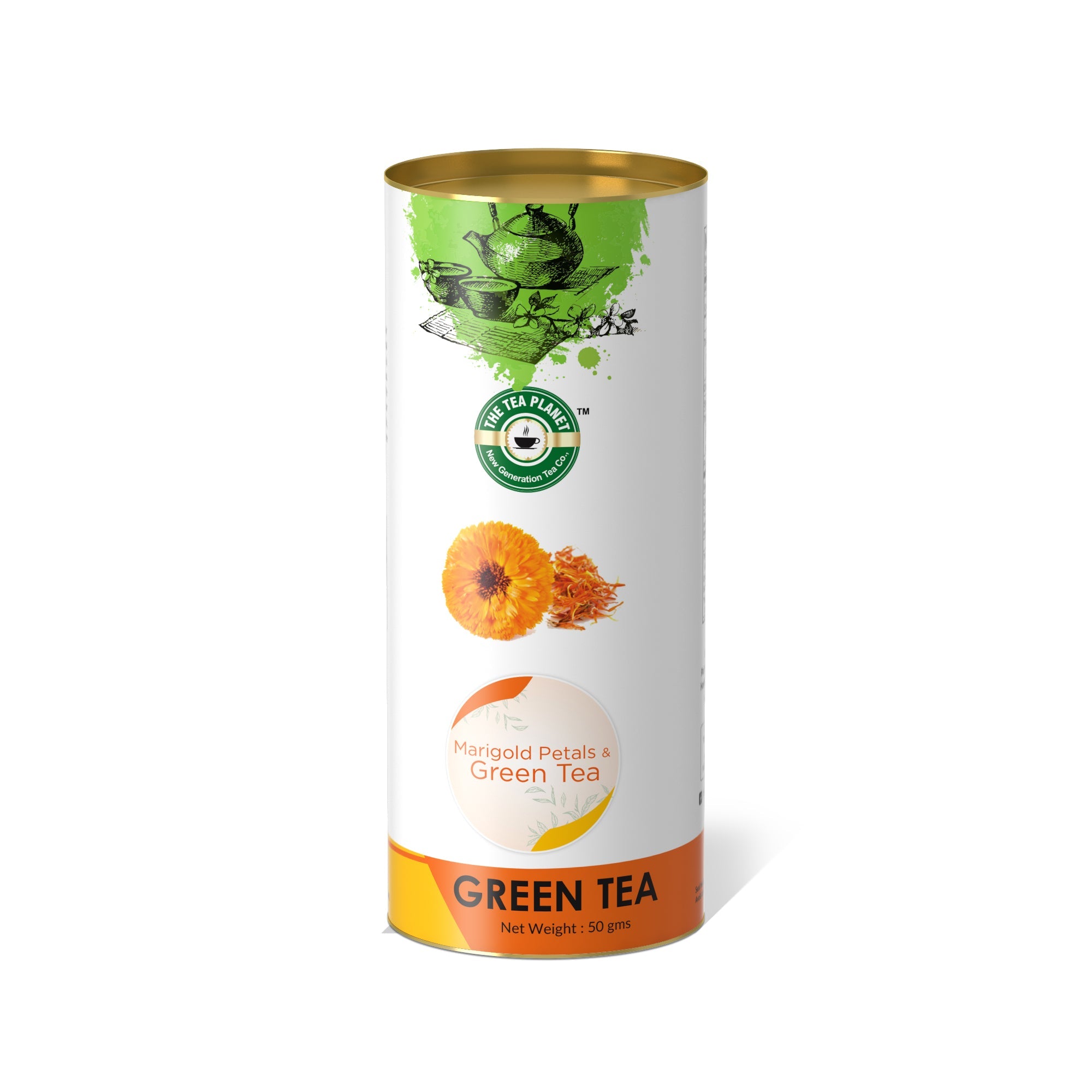 Marigold Petals & Green Orthodox Tea - 50 gms