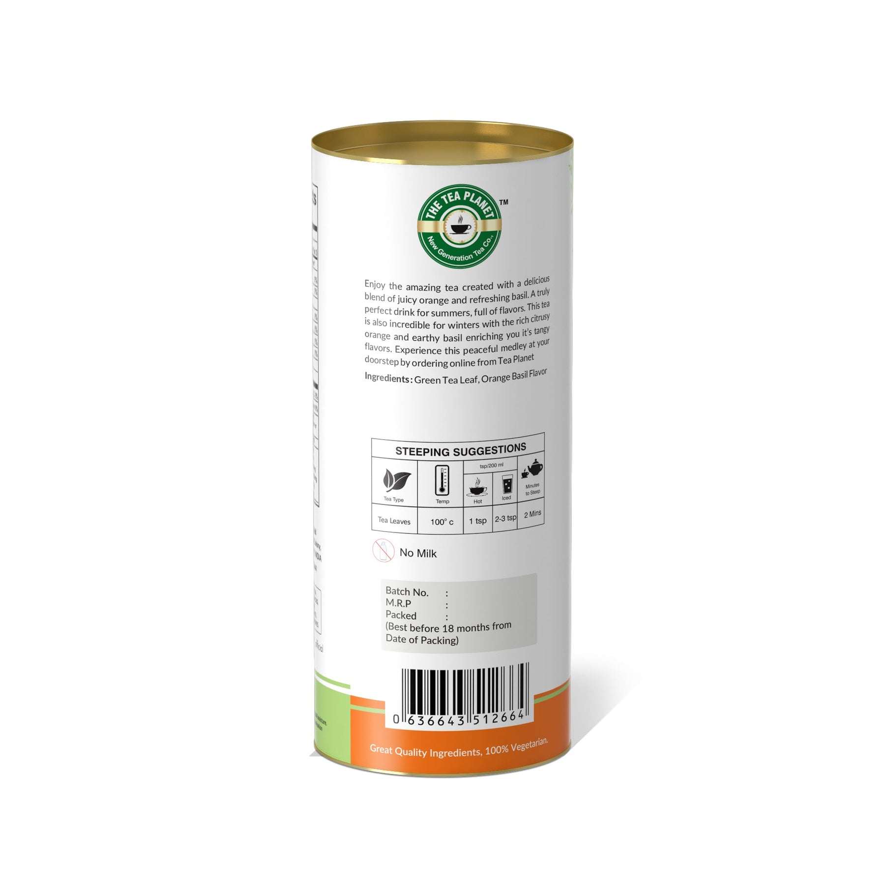 Orange Basil Orthodox Tea - 50 gms