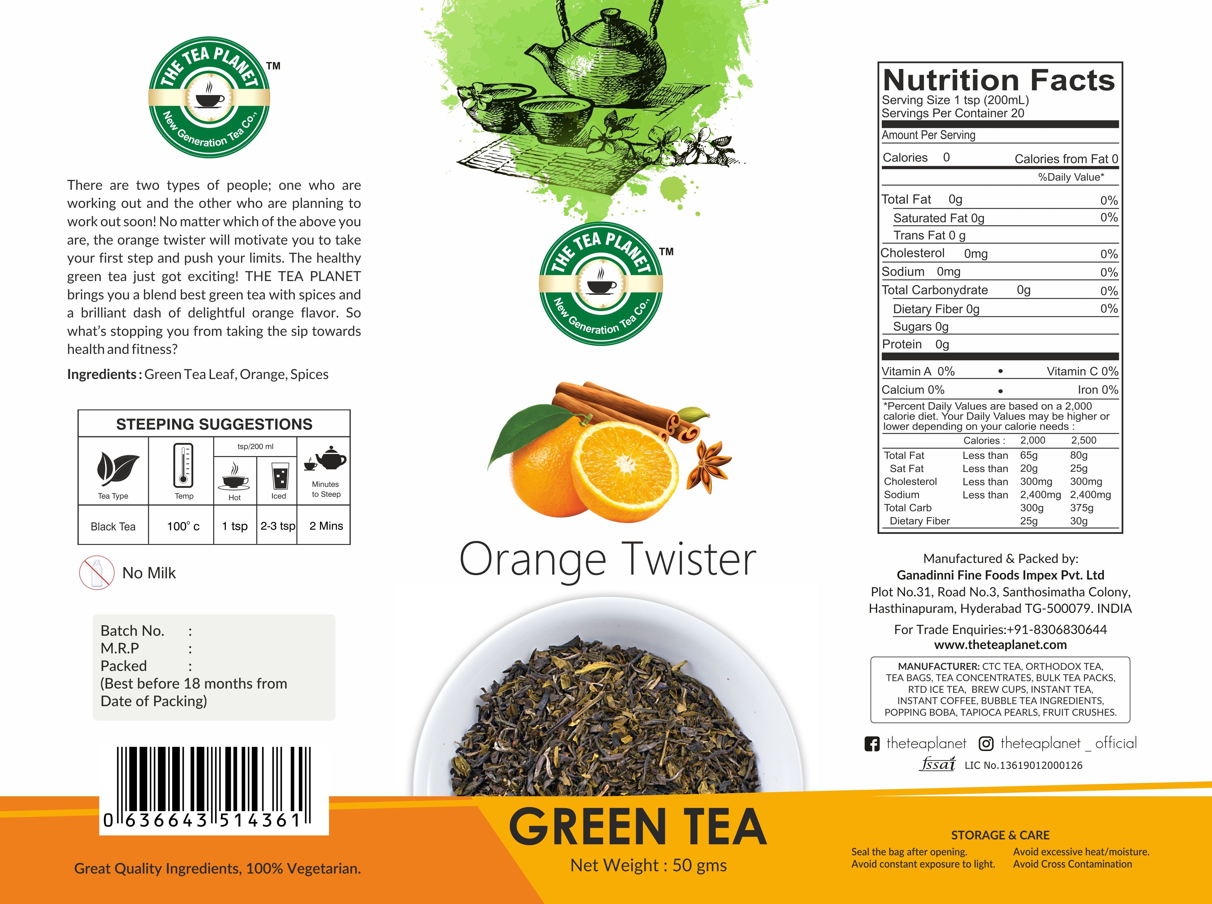 Orange Twister Orthodox Tea - 50 gms